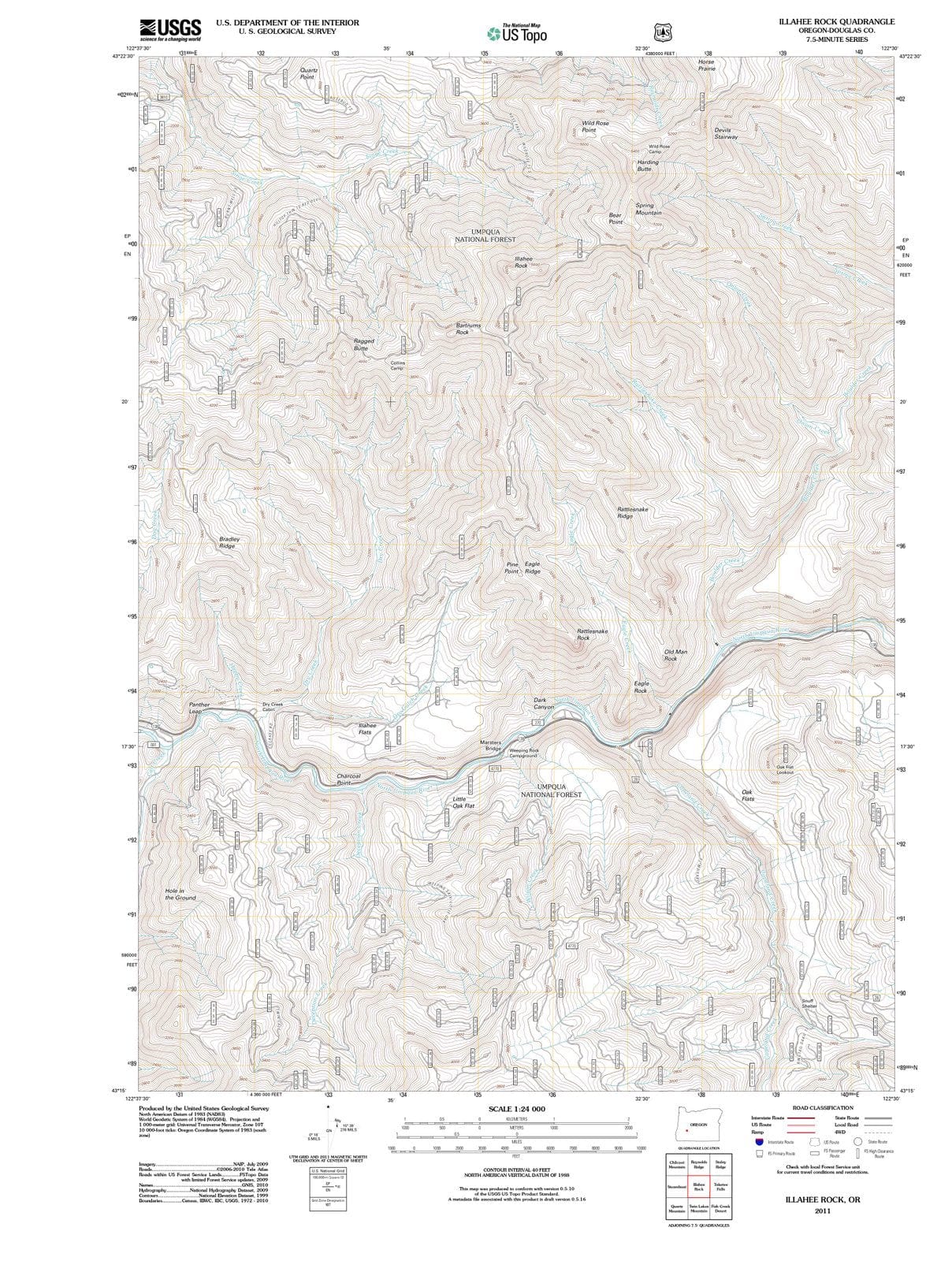 2011 Illahee Rock, OR - Oregon - USGS Topographic Map