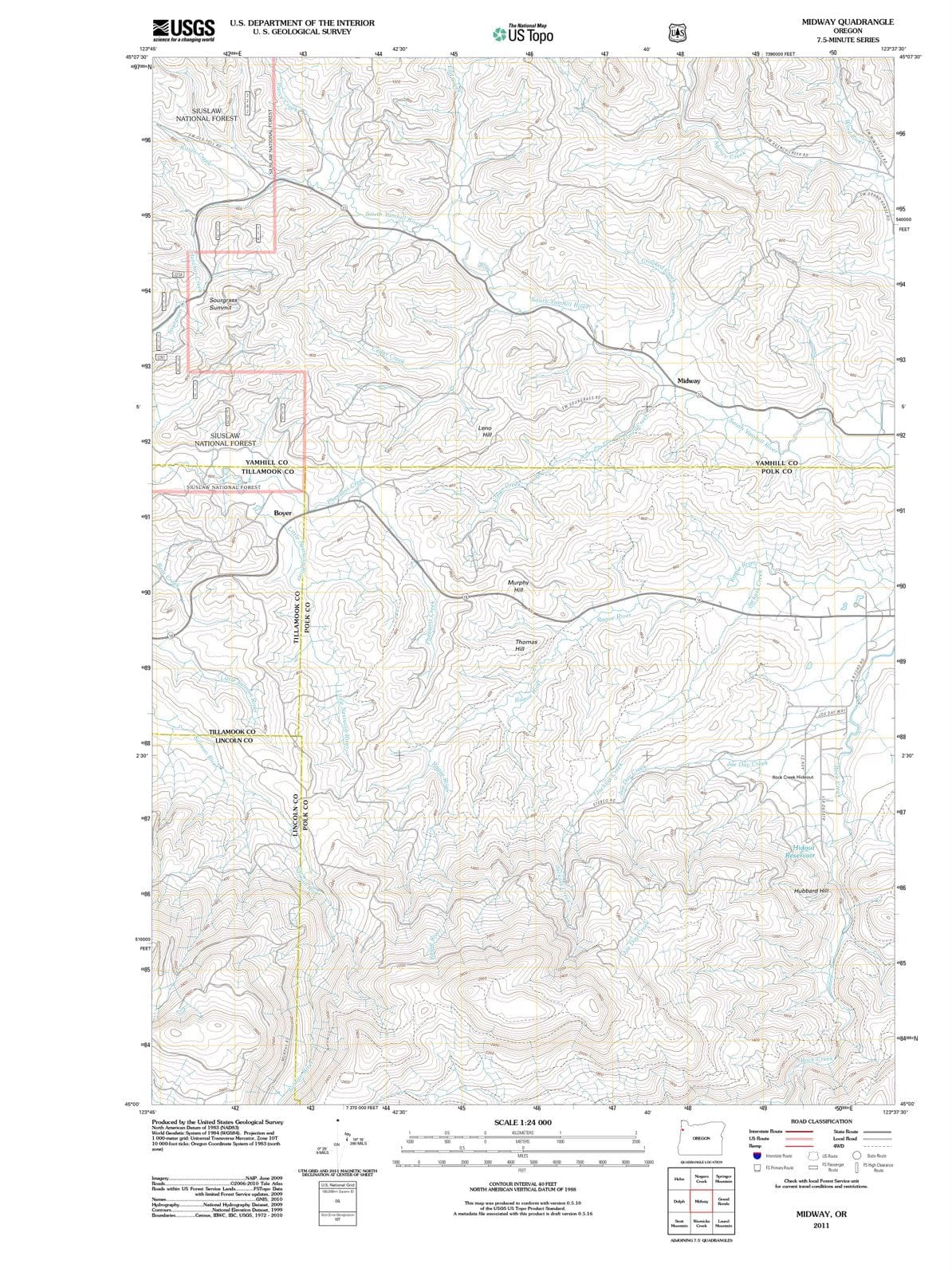 2011 Midway, OR - Oregon - USGS Topographic Map