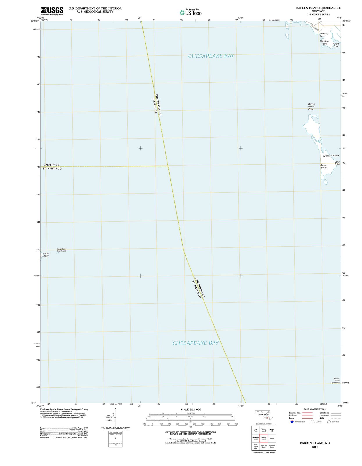 2011 Barren Island, MD - Maryland - USGS Topographic Map