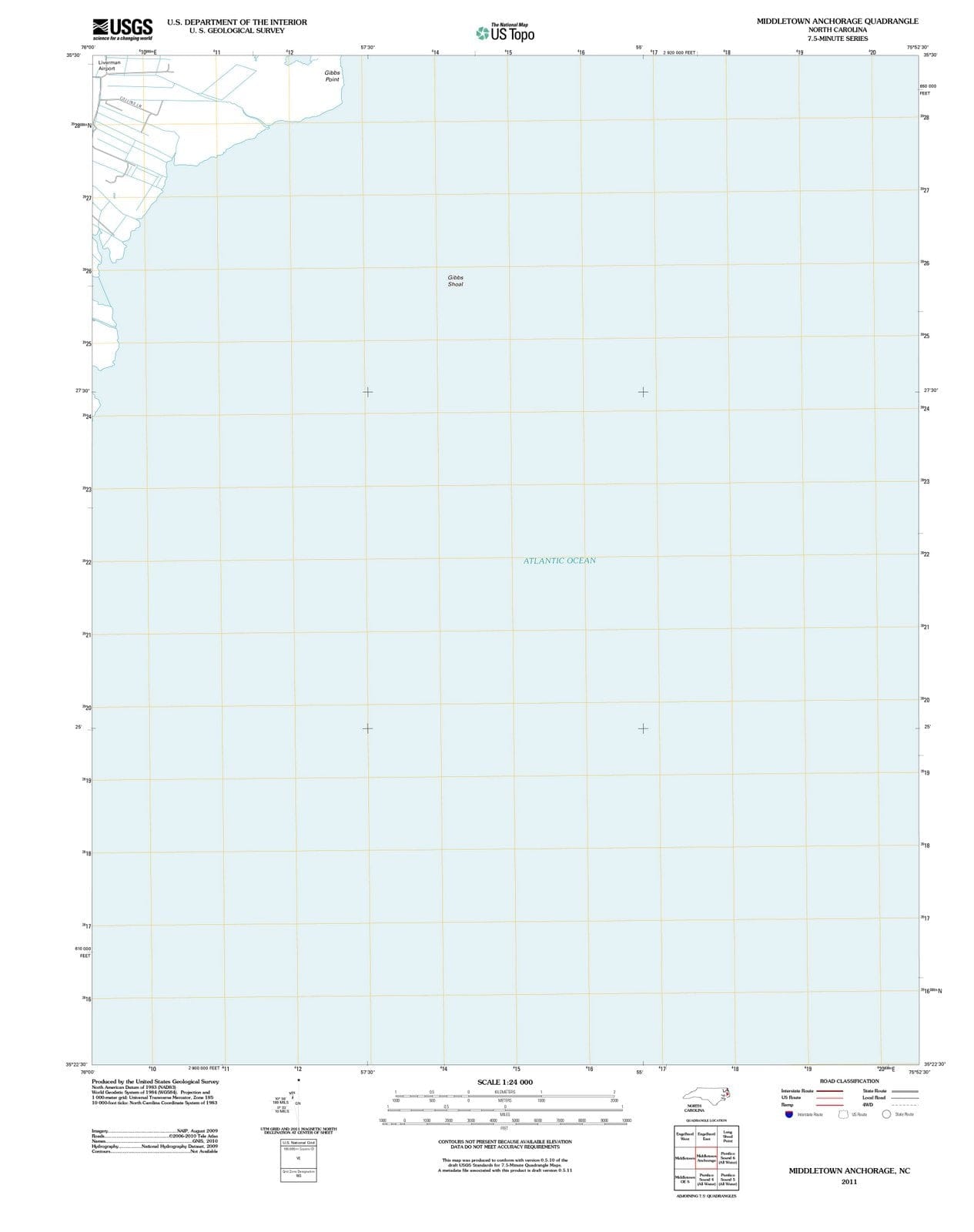 2011 Middletown Anchorage, NC - North Carolina - USGS Topographic Map