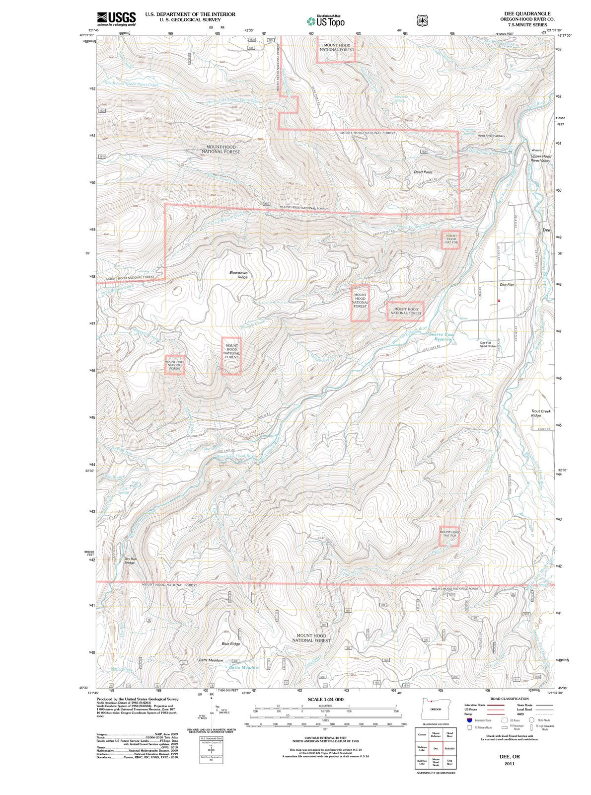 2011 Dee, OR - Oregon - USGS Topographic Map