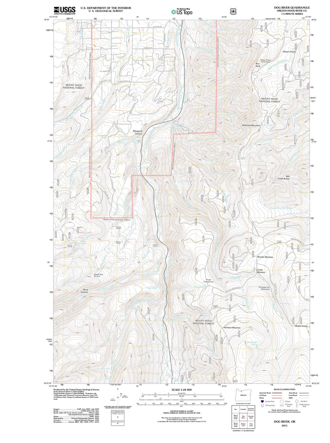2011 Dog River, OR - Oregon - USGS Topographic Map