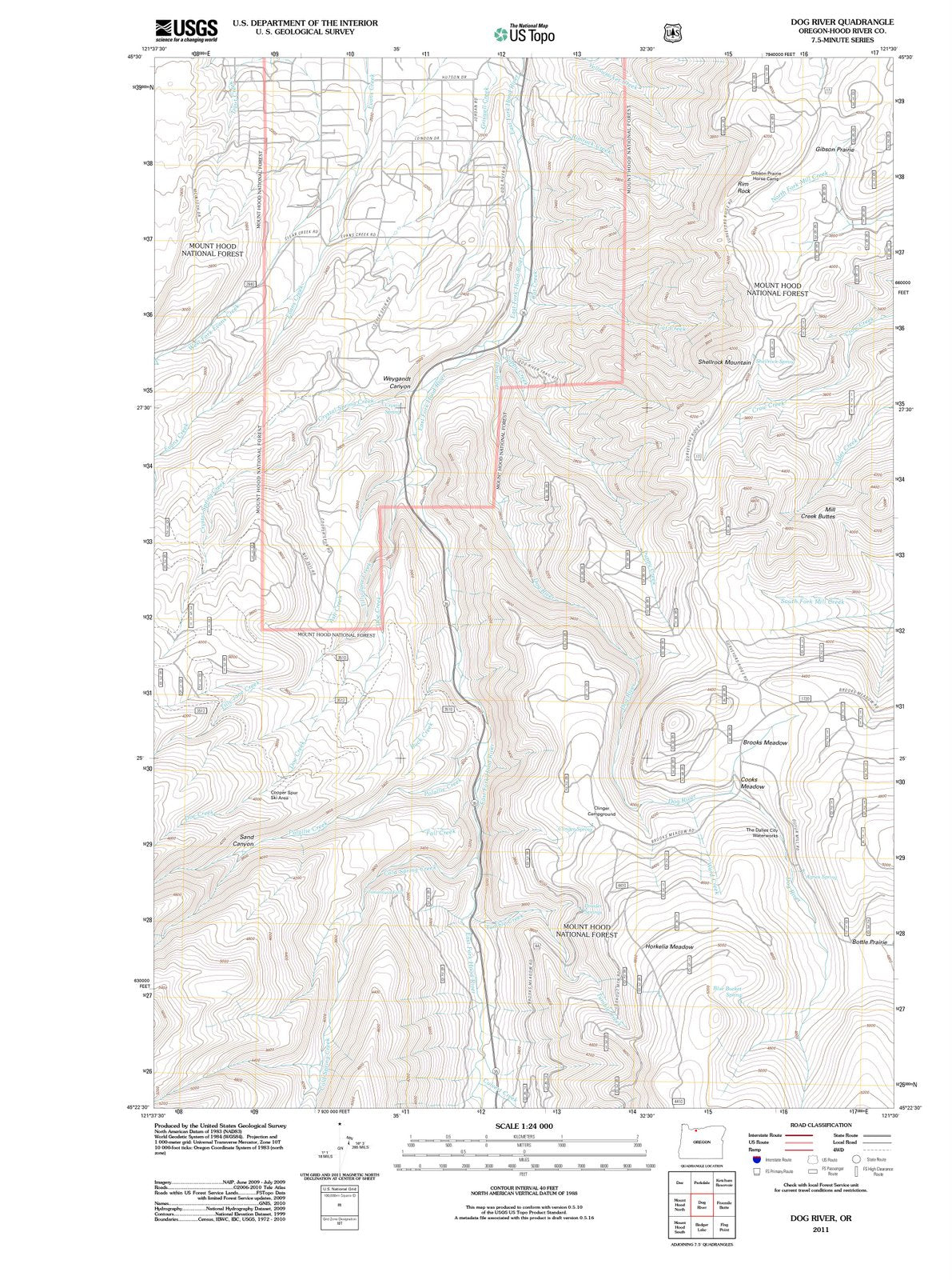 2011 Dog River, OR - Oregon - USGS Topographic Map