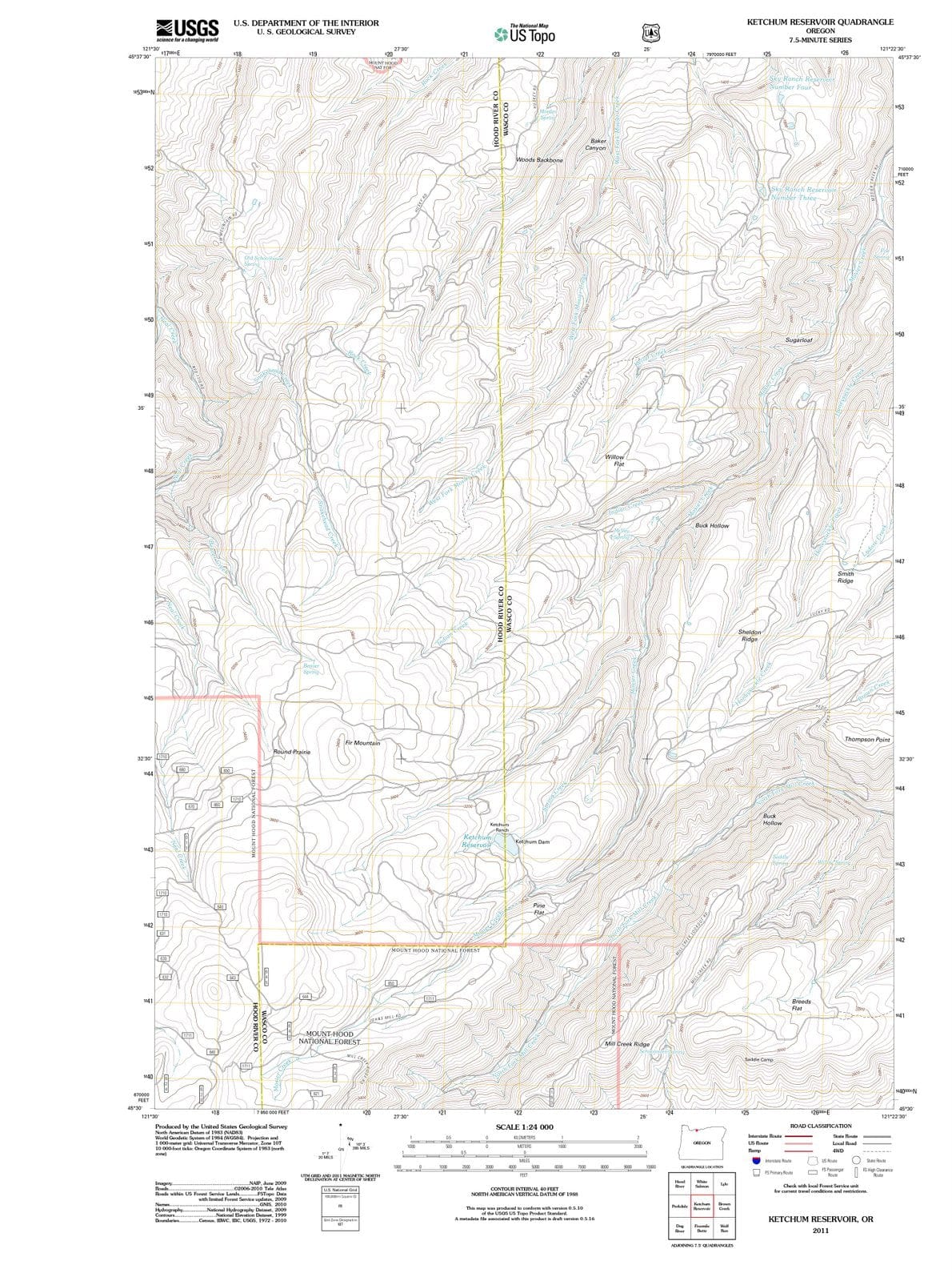2011 Ketchum Reservoir, OR - Oregon - USGS Topographic Map