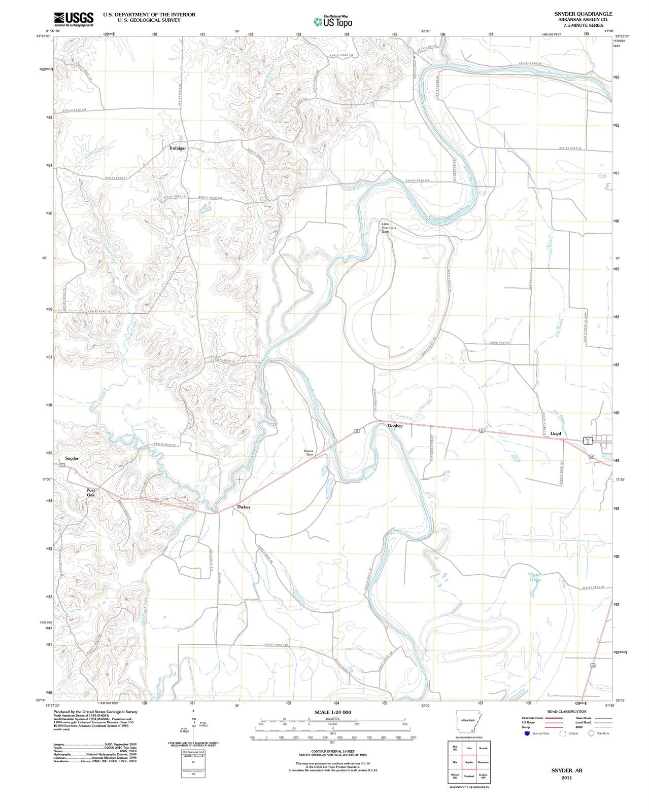 2011 Snyder, AR - Arkansas - USGS Topographic Map