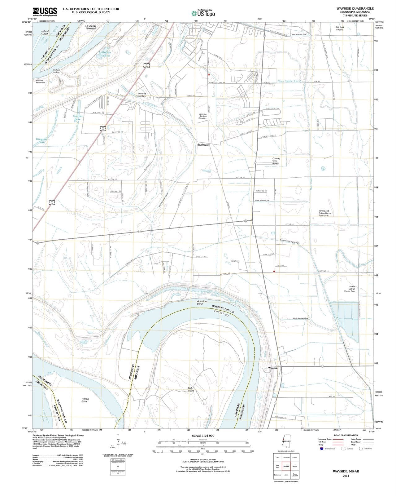 2011 Wayside, MS - Mississippi - USGS Topographic Map