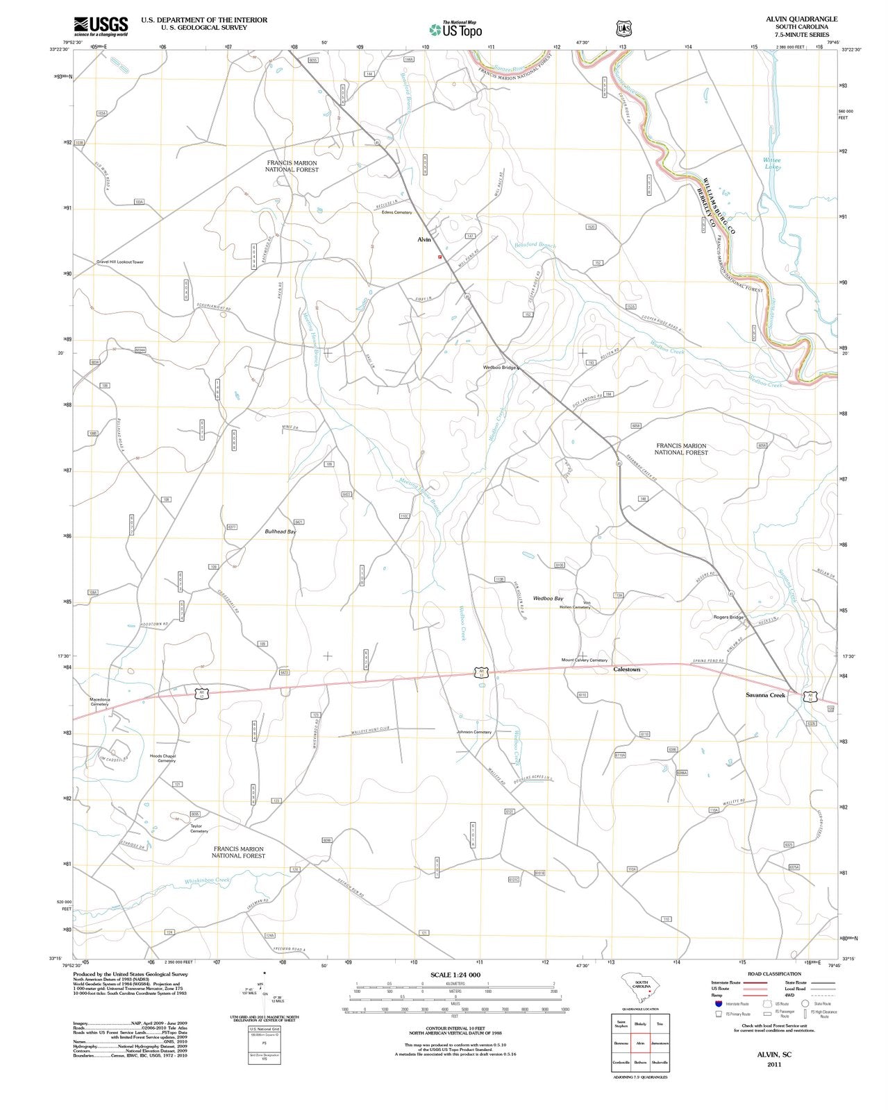 2011 Alvin, SC - South Carolina - USGS Topographic Map