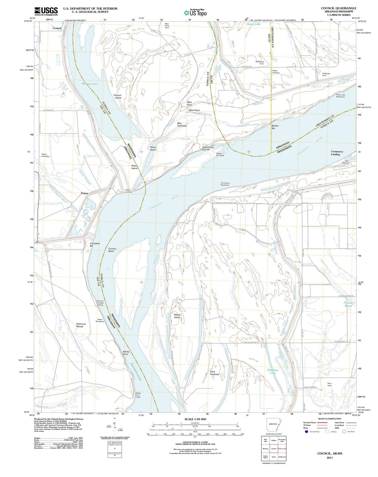 2011 Council, AR - Arkansas - USGS Topographic Map