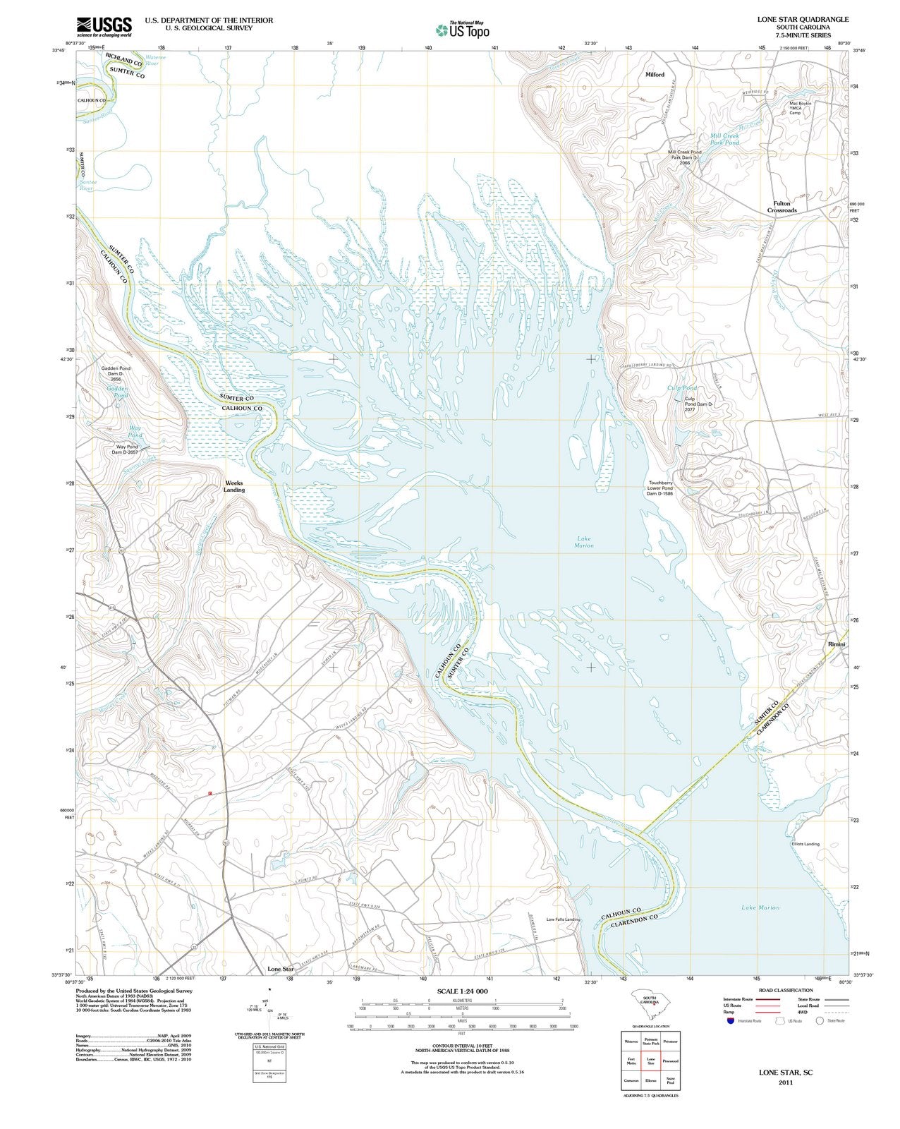 2011 Lone Star, SC - South Carolina - USGS Topographic Map