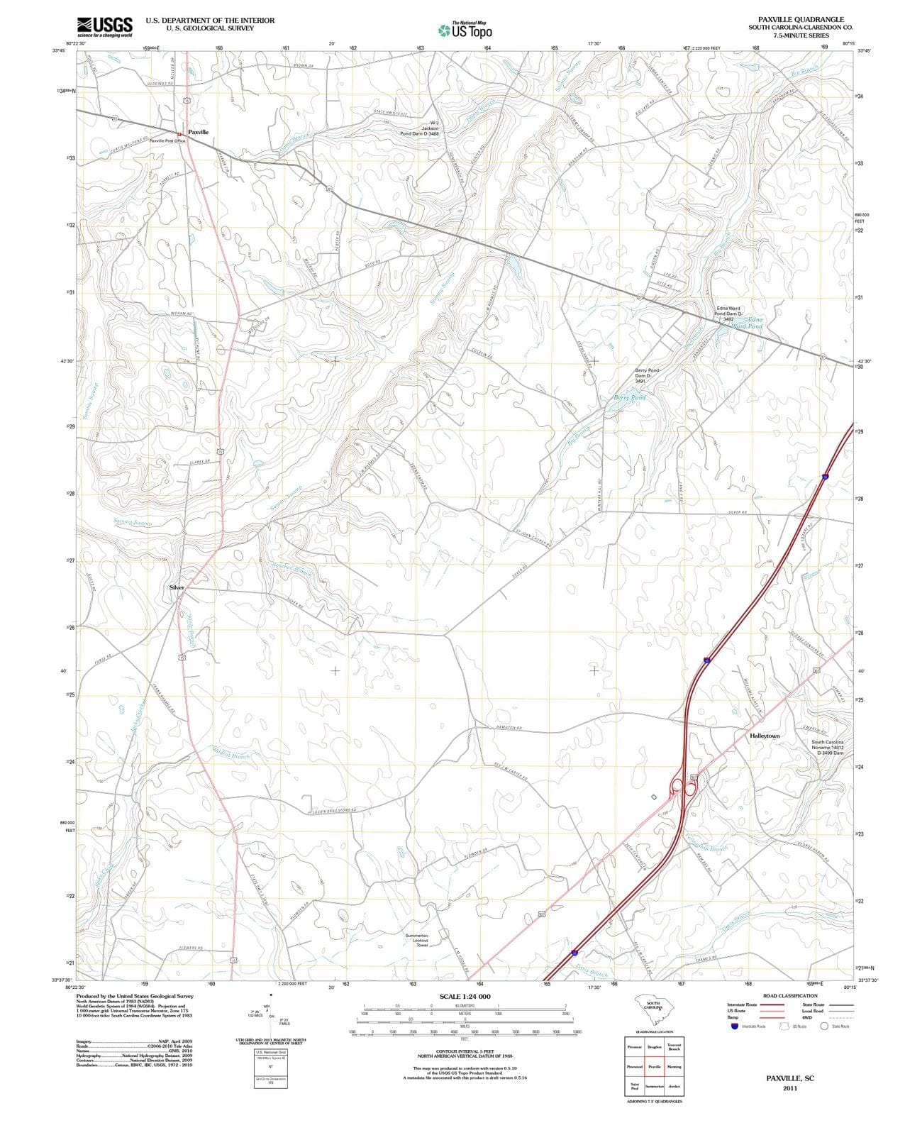 2011 Paxville, SC - South Carolina - USGS Topographic Map