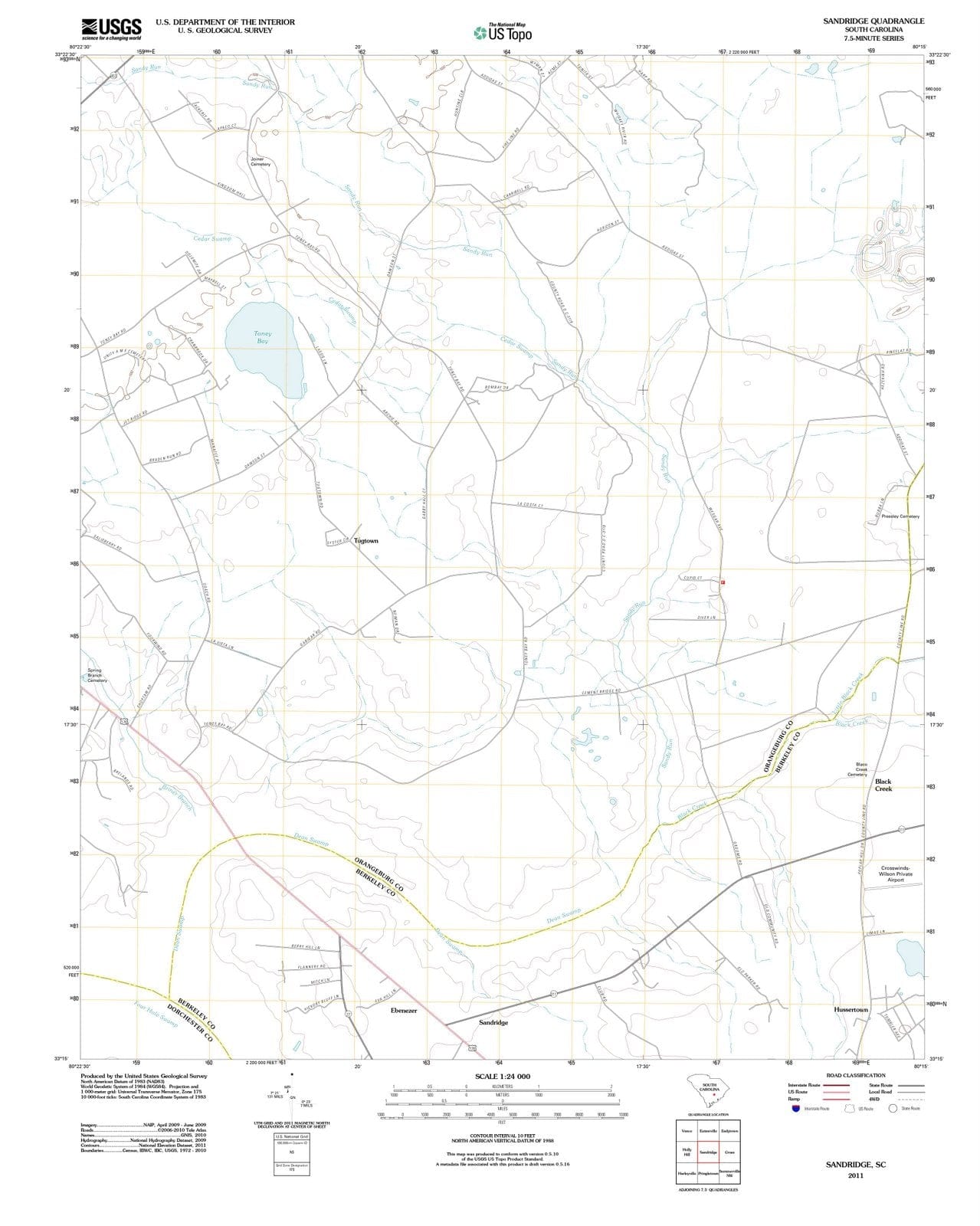 2011 Sandridge, SC - South Carolina - USGS Topographic Map
