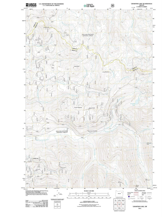2011 Crawfish Lake, OR - Oregon - USGS Topographic Map
