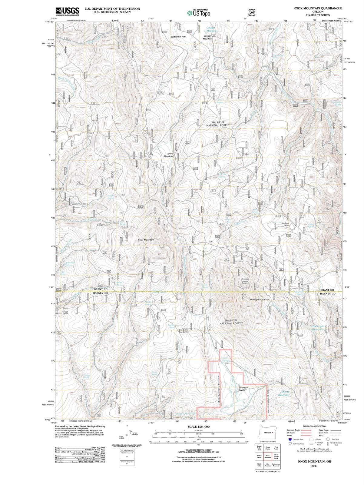 2011 Knox Mountain, OR - Oregon - USGS Topographic Map
