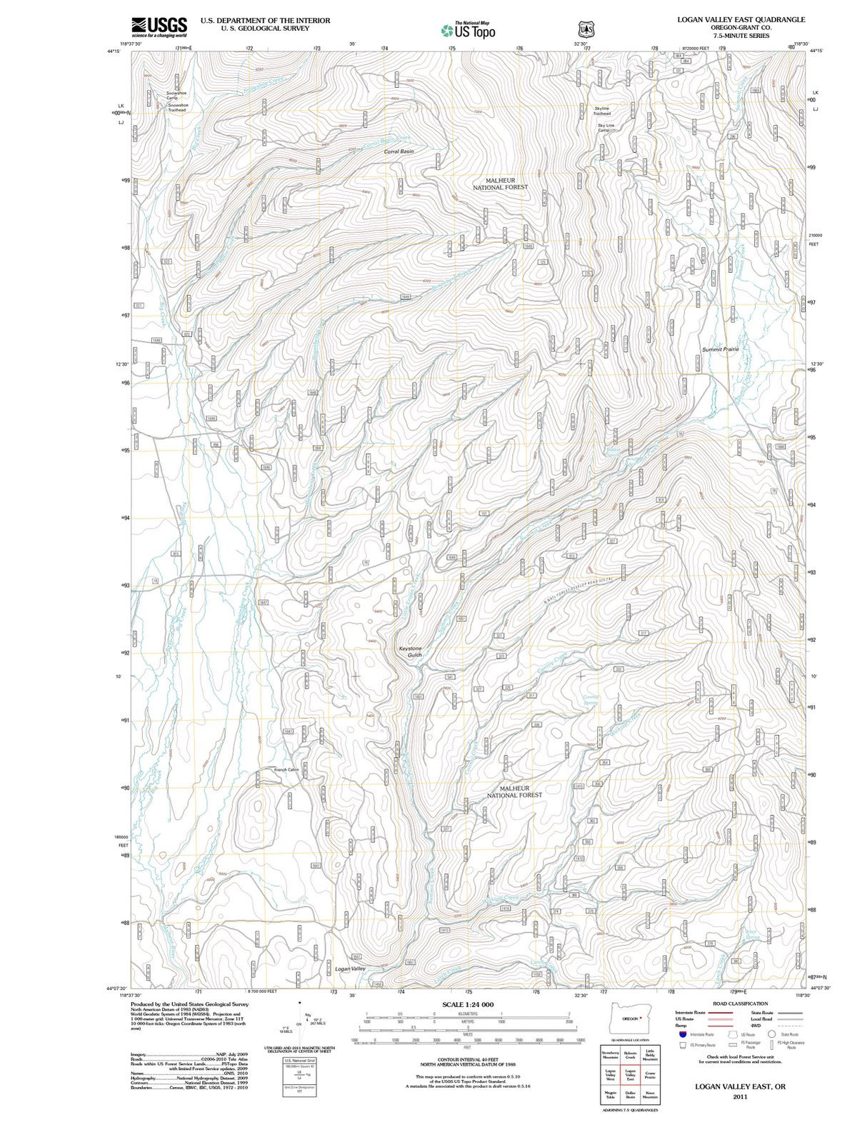 2011 Logan Valley East, OR - Oregon - USGS Topographic Map