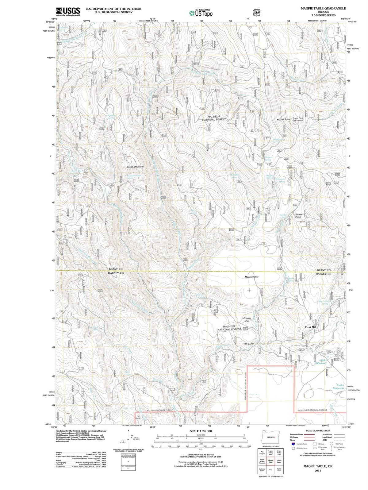 2011 Magpie Table, OR - Oregon - USGS Topographic Map