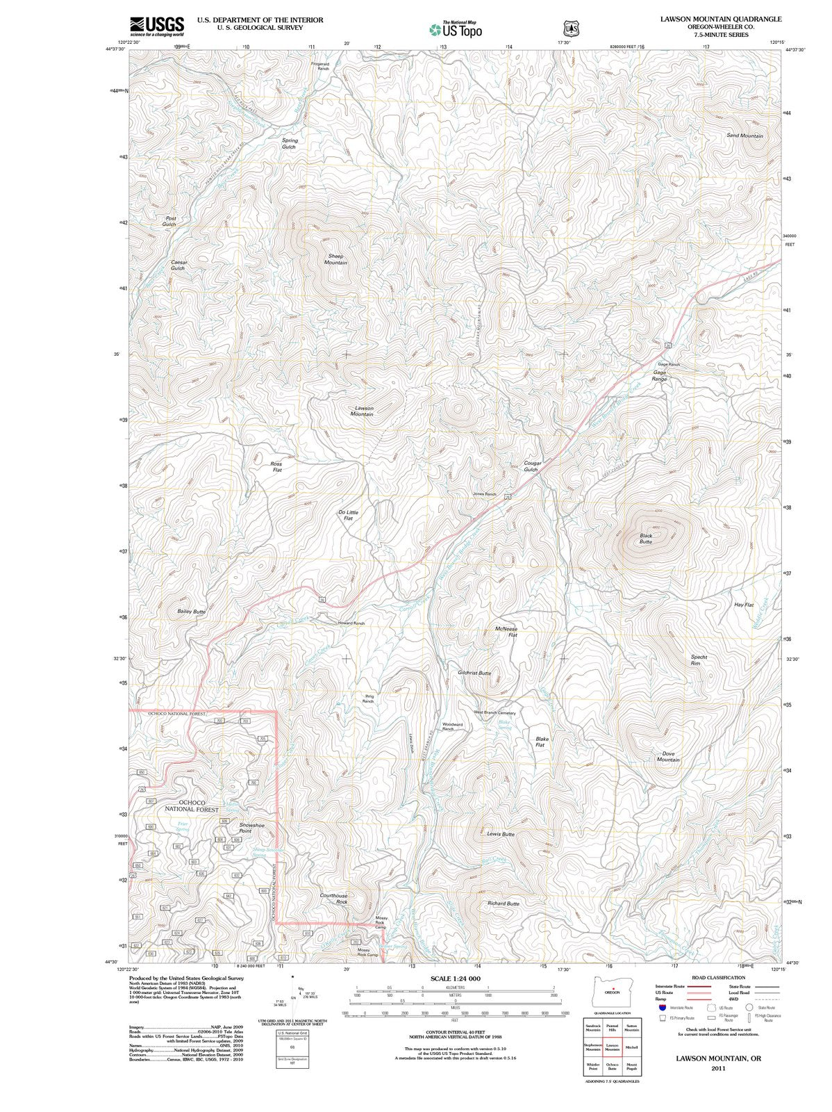2011 Lawson Mountain, OR - Oregon - USGS Topographic Map