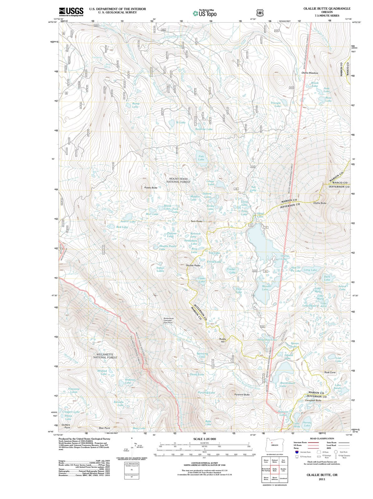 2011 Olallie Butte, OR - Oregon - USGS Topographic Map