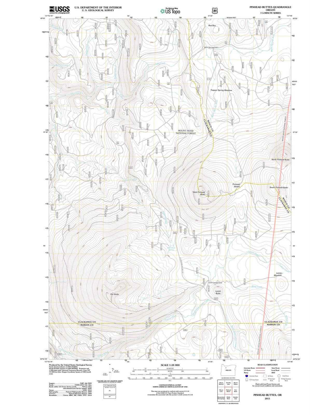2011 Pinhead Buttes, OR - Oregon - USGS Topographic Map