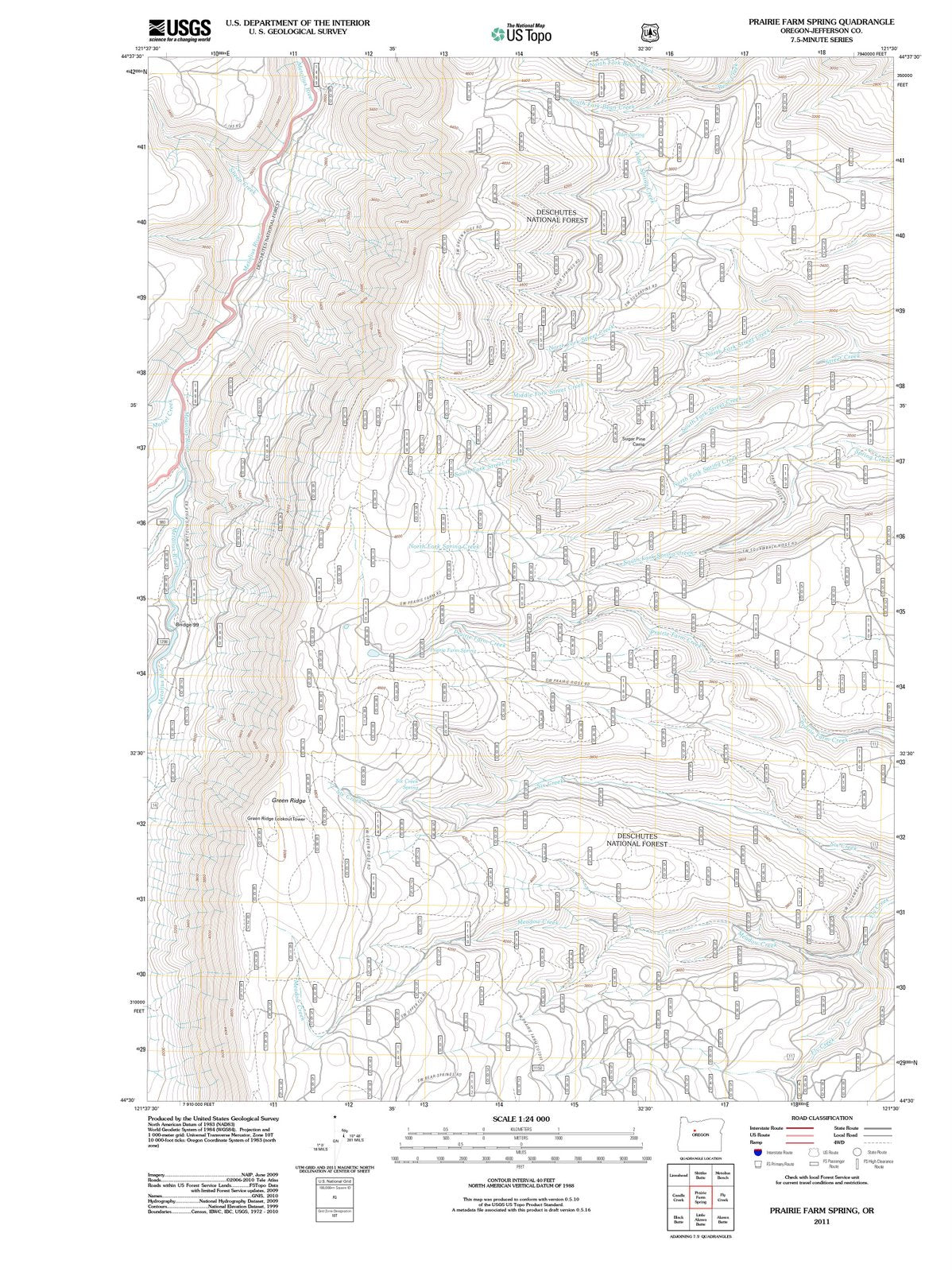 2011 Prairie Farm Spring, OR - Oregon - USGS Topographic Map