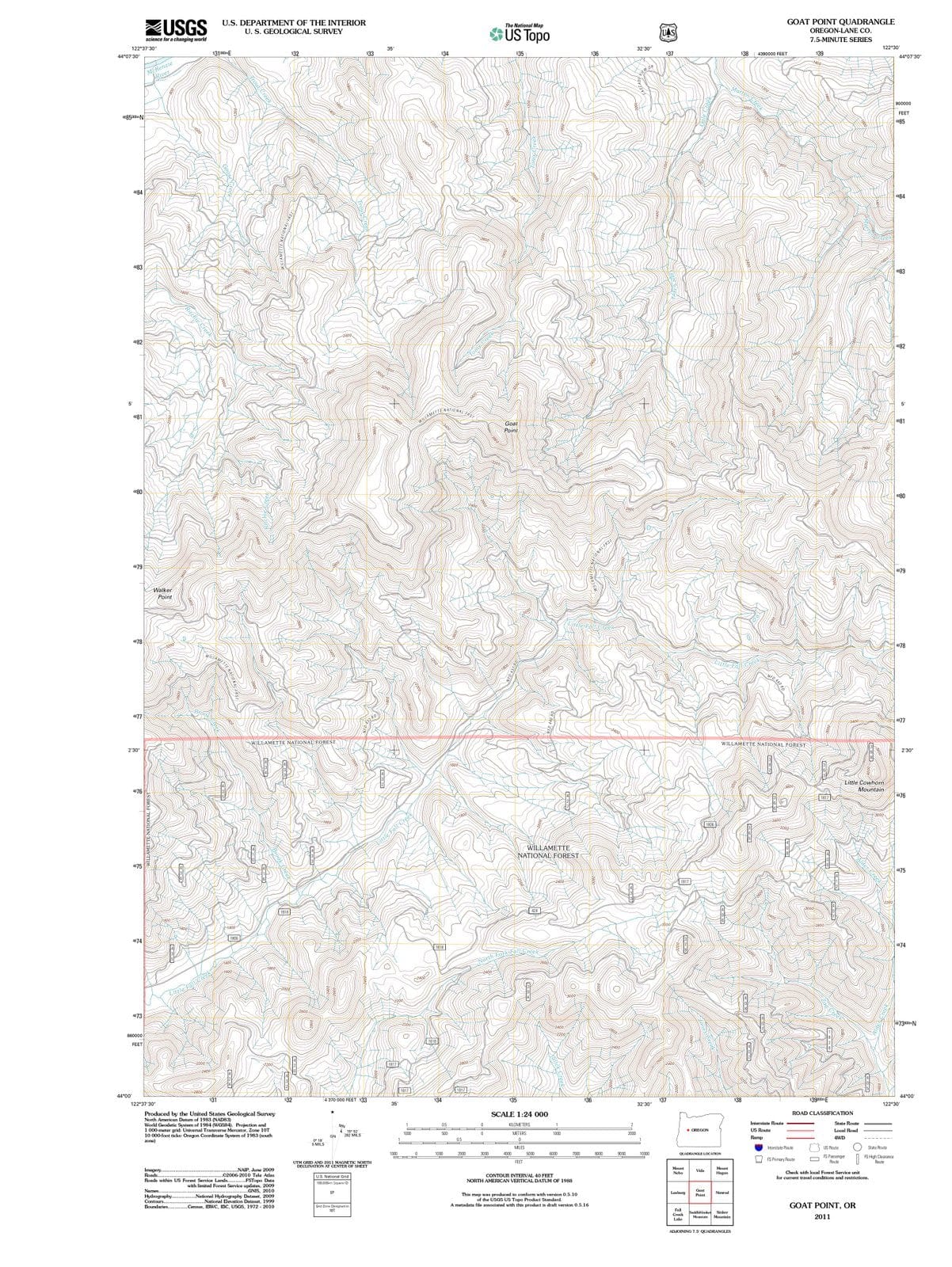 2011 Goat Point, OR - Oregon - USGS Topographic Map