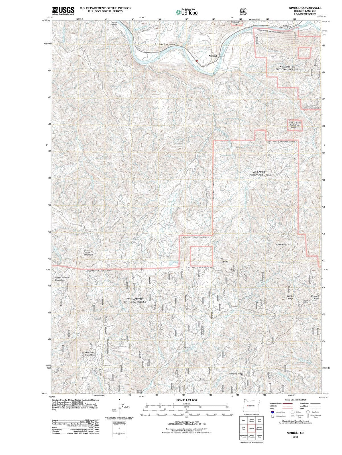 2011 Nimrod, OR - Oregon - USGS Topographic Map