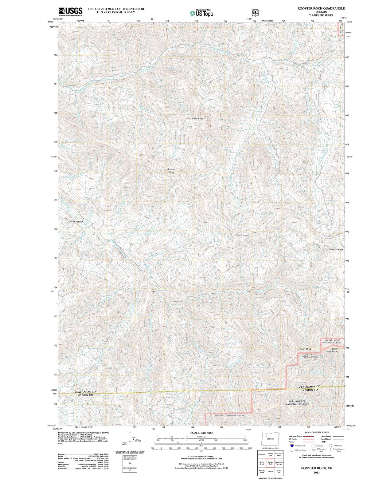 2011 Rooster Rock, OR - Oregon - USGS Topographic Map