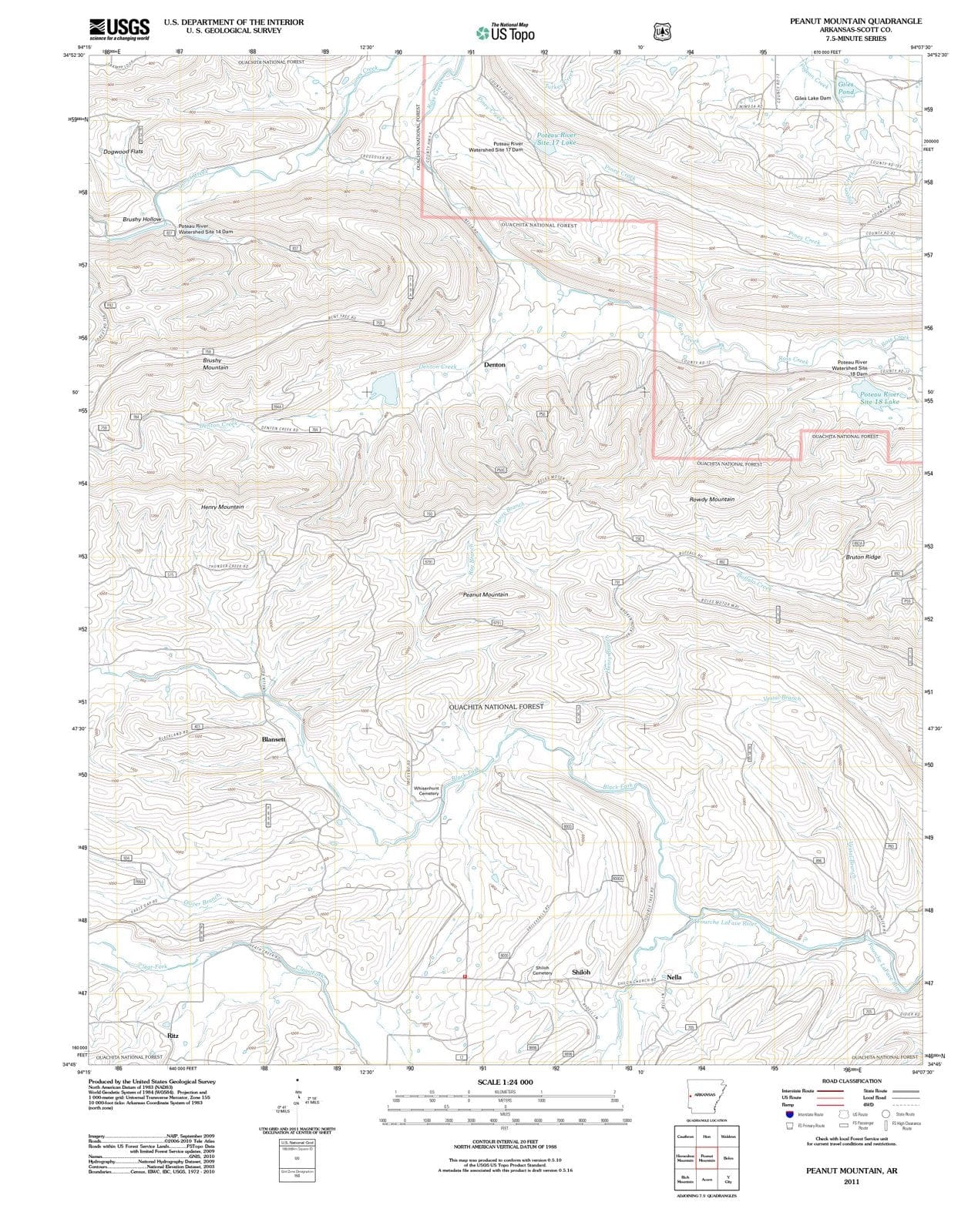 2011 Peanut Mountain, AR - Arkansas - USGS Topographic Map