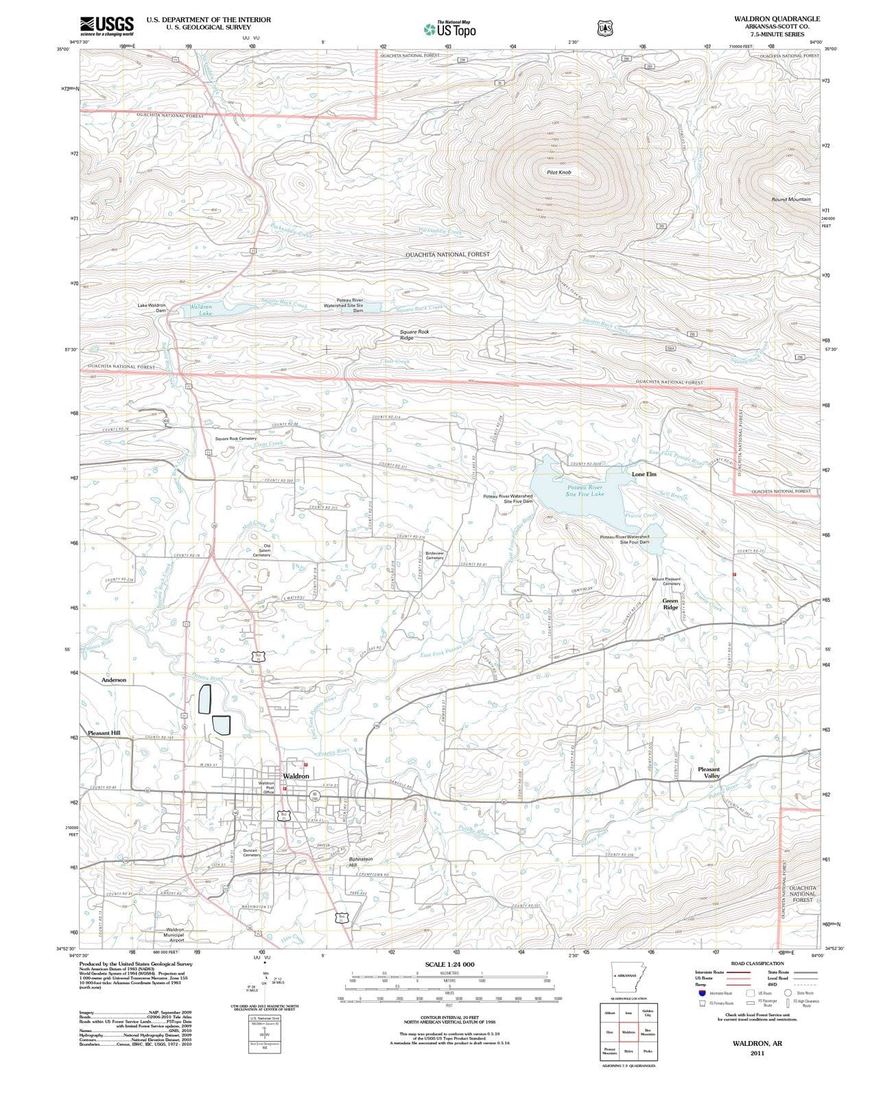 2011 Waldron, AR - Arkansas - USGS Topographic Map