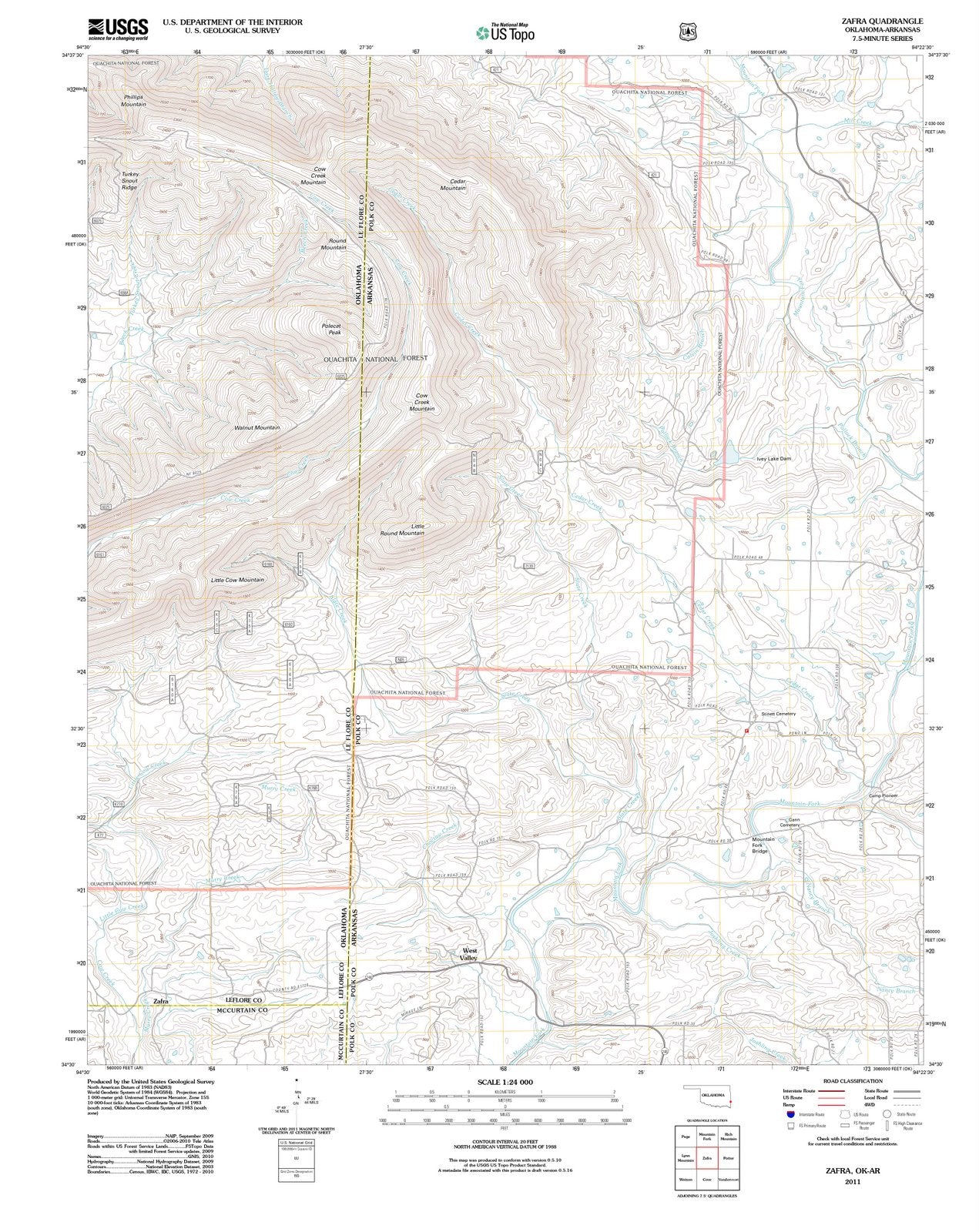 2011 Zafra, OK - Oklahoma - USGS Topographic Map