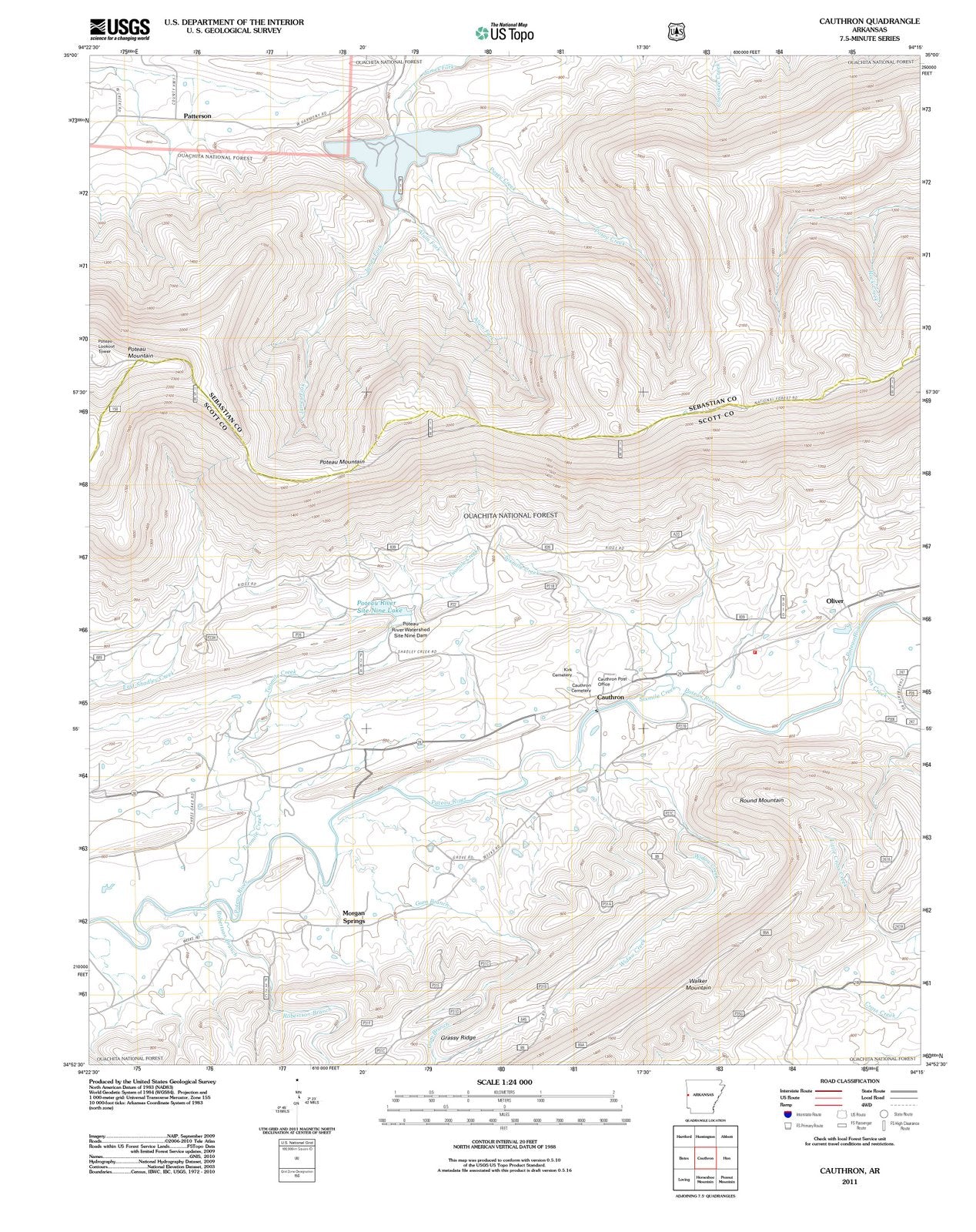 2011 Cauthron, AR - Arkansas - USGS Topographic Map