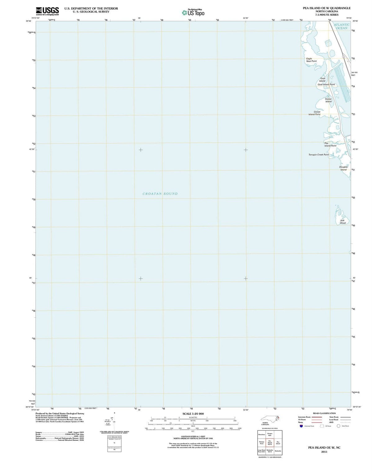 2011 Pea Island, NC - North Carolina - USGS Topographic Map