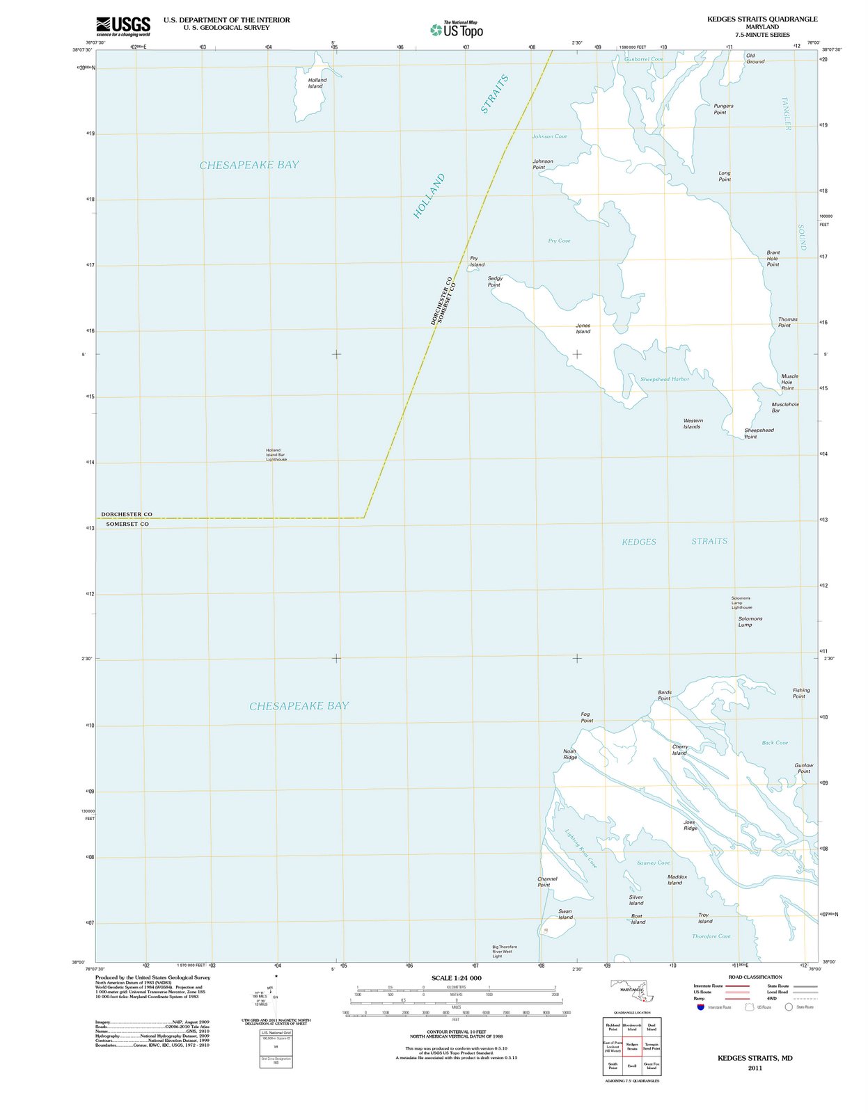 2011 Kedges Straits, MD - Maryland - USGS Topographic Map