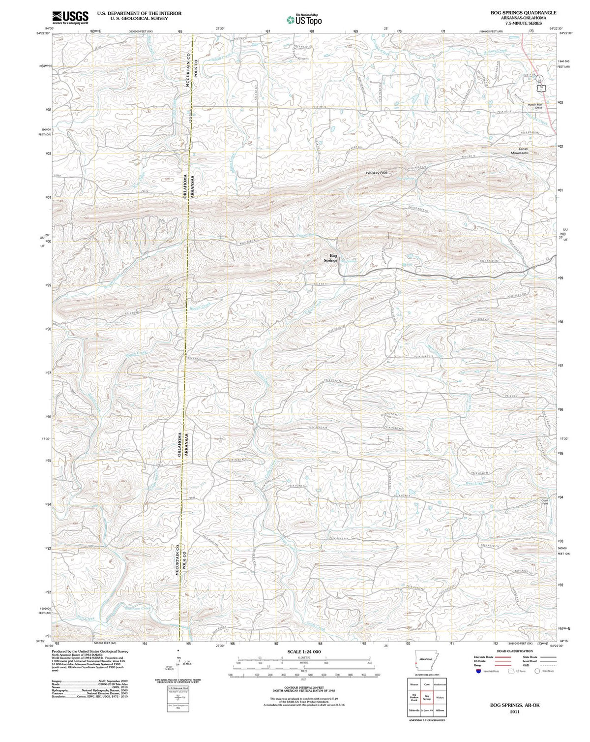 2011 Bog Springs, AR - Arkansas - USGS Topographic Map