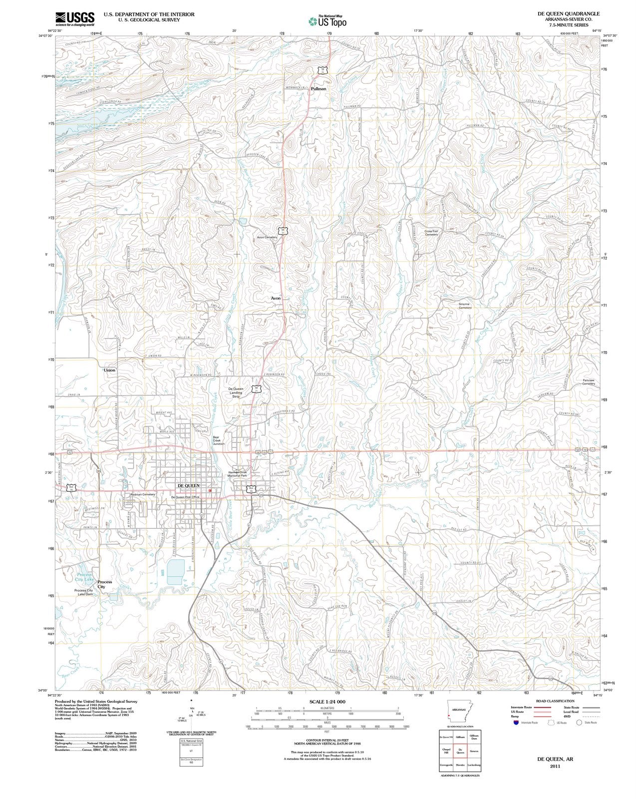 2011 De Queen, AR - Arkansas - USGS Topographic Map