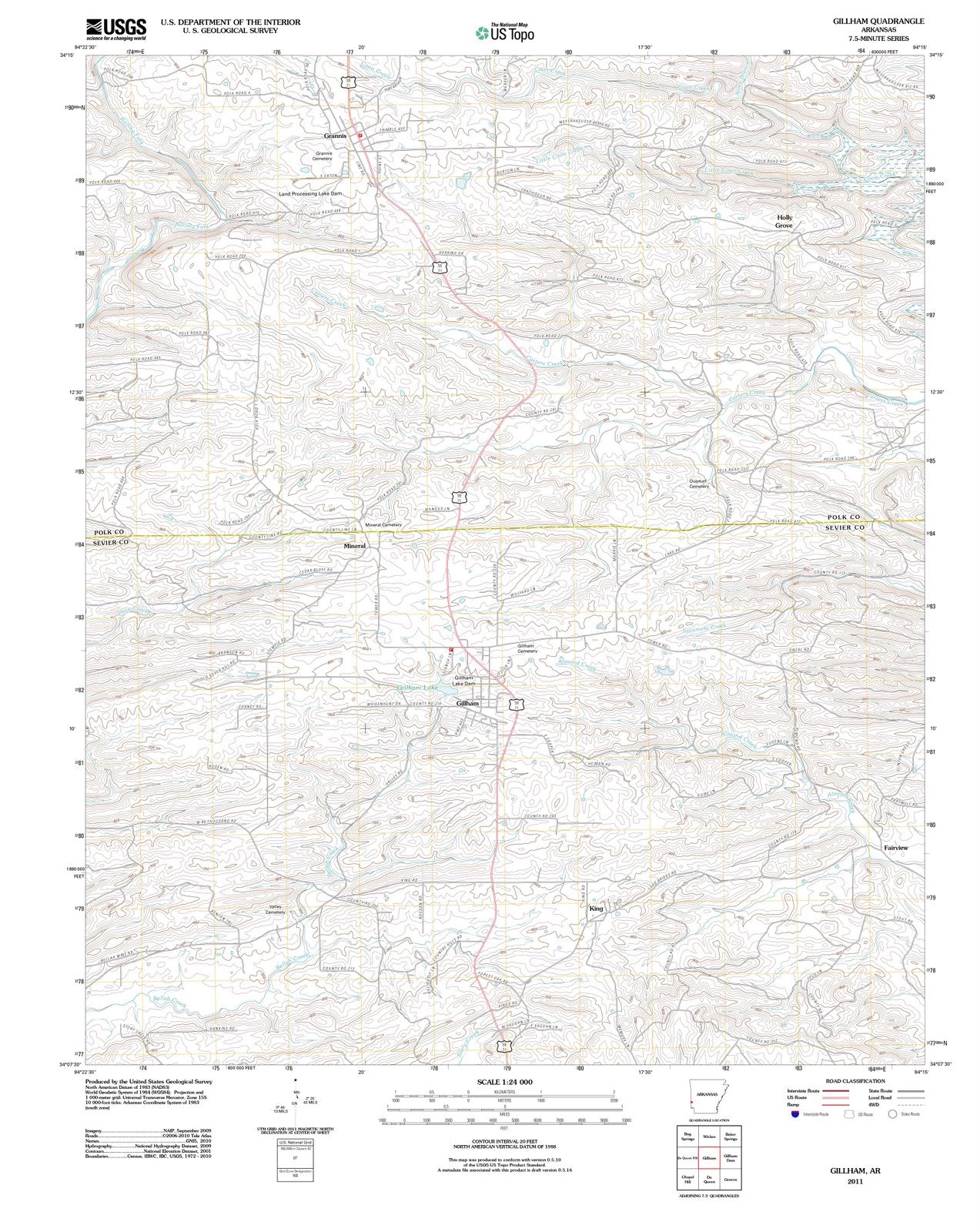 2011 Gillham, AR - Arkansas - USGS Topographic Map