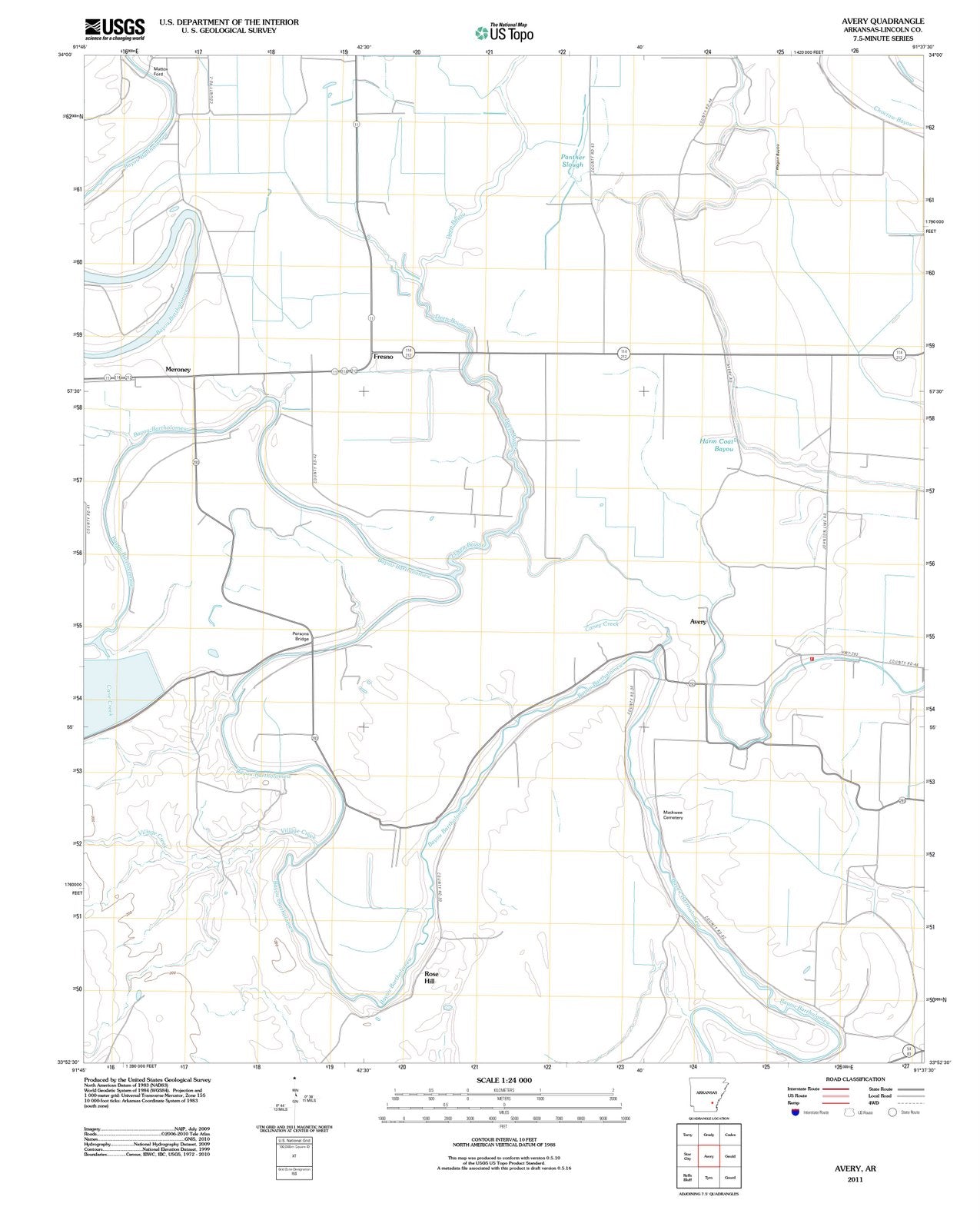 2011 Avery, AR - Arkansas - USGS Topographic Map