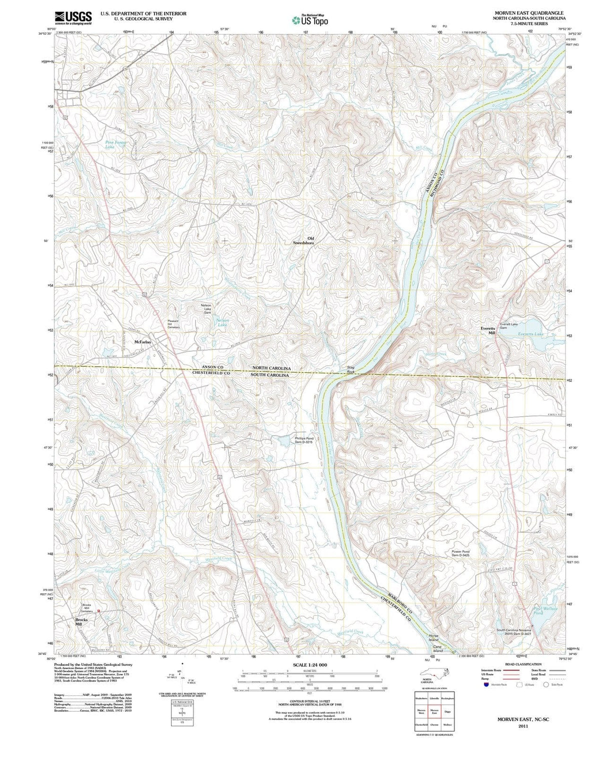 2011 Morven East, NC - North Carolina - USGS Topographic Map