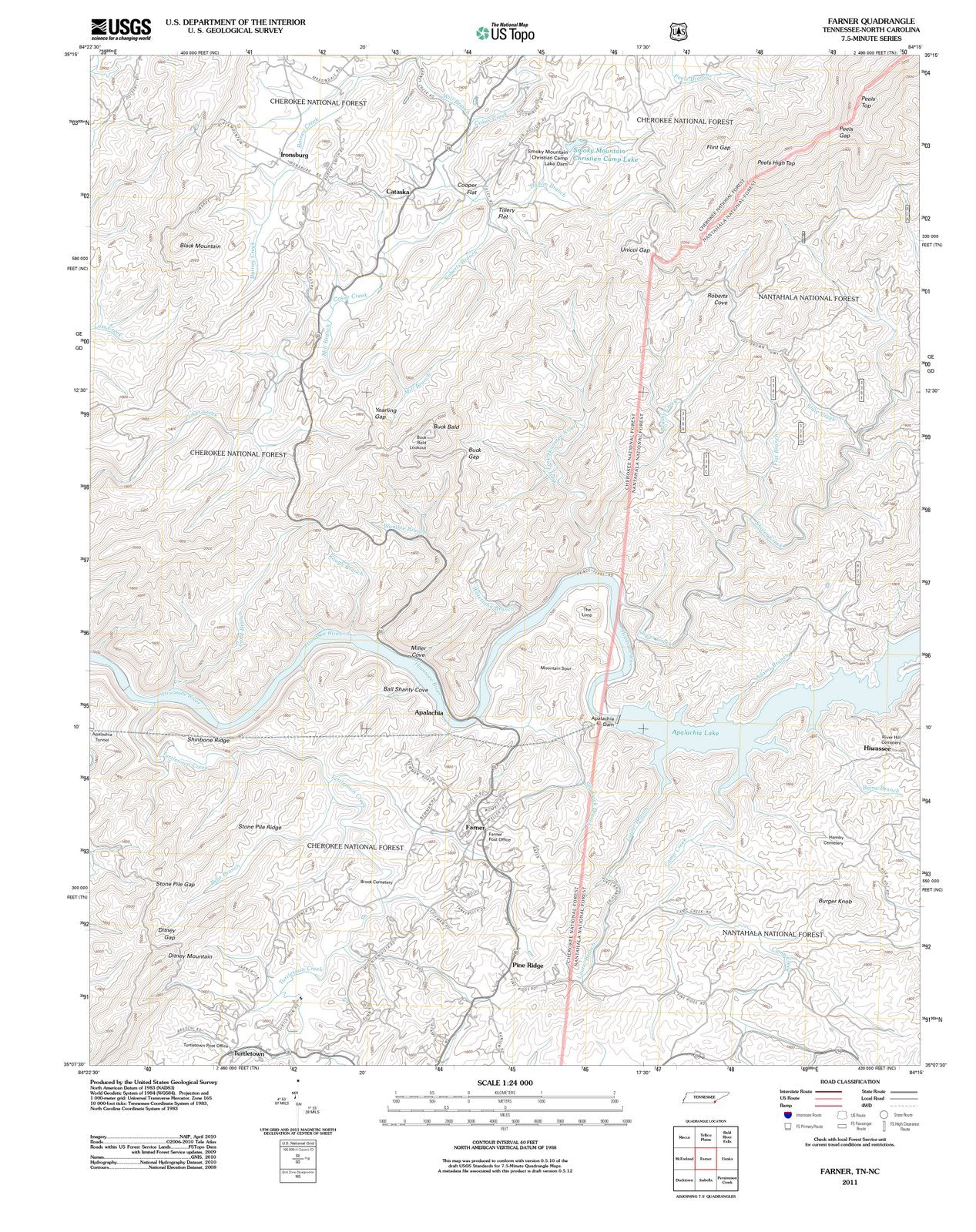 2011 Farner, TN - Tennessee - USGS Topographic Map