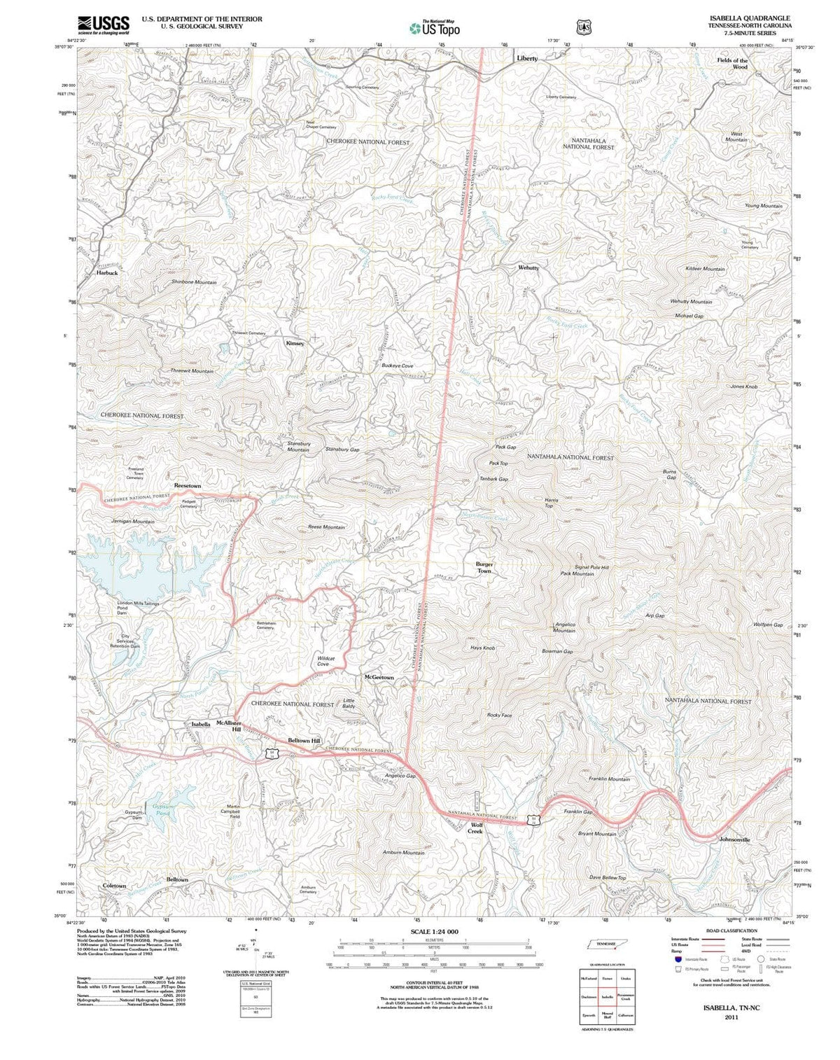 2011 Isabella, TN - Tennessee - USGS Topographic Map