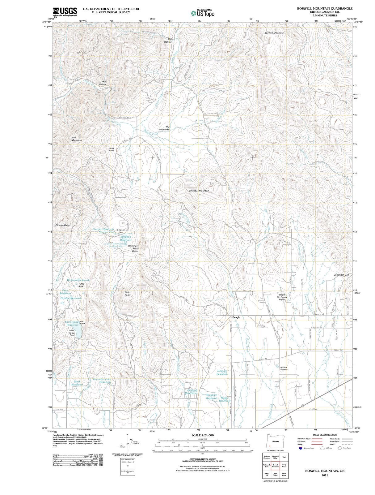 2011 Boswell Mountain, OR - Oregon - USGS Topographic Map