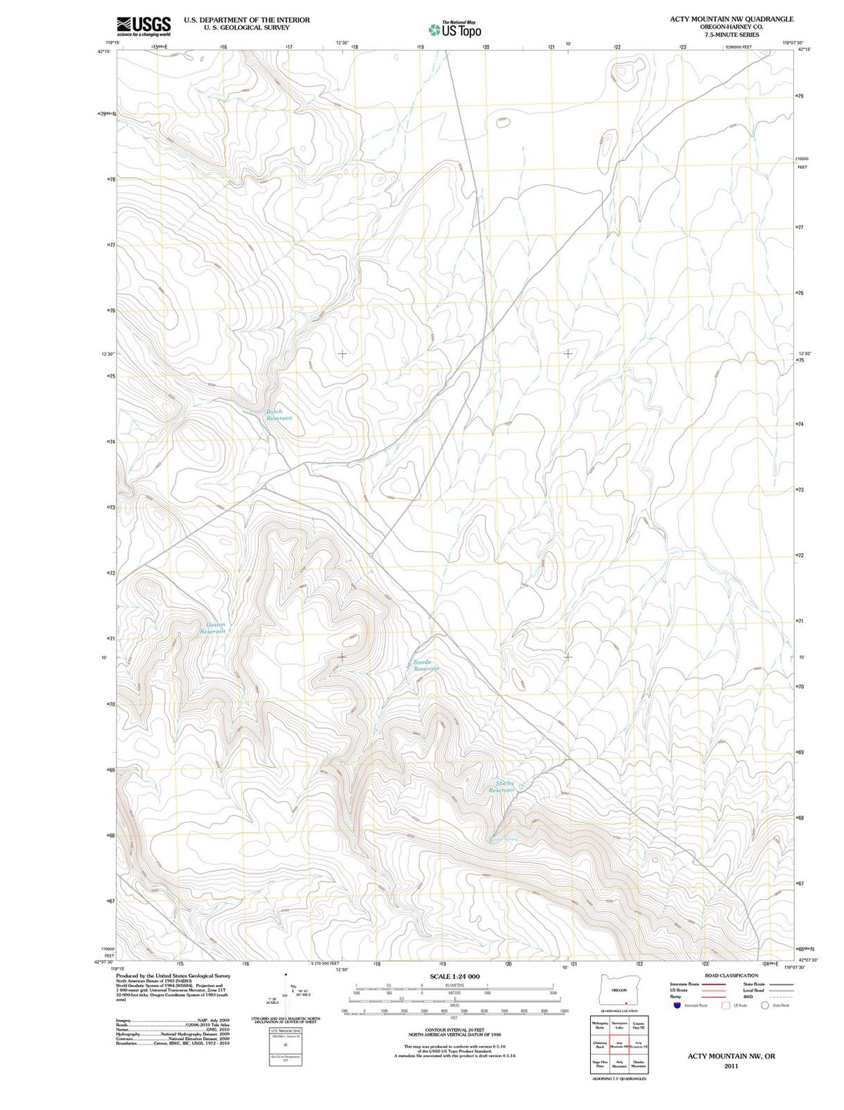 2011 Acty Mountain, OR - Oregon - USGS Topographic Map