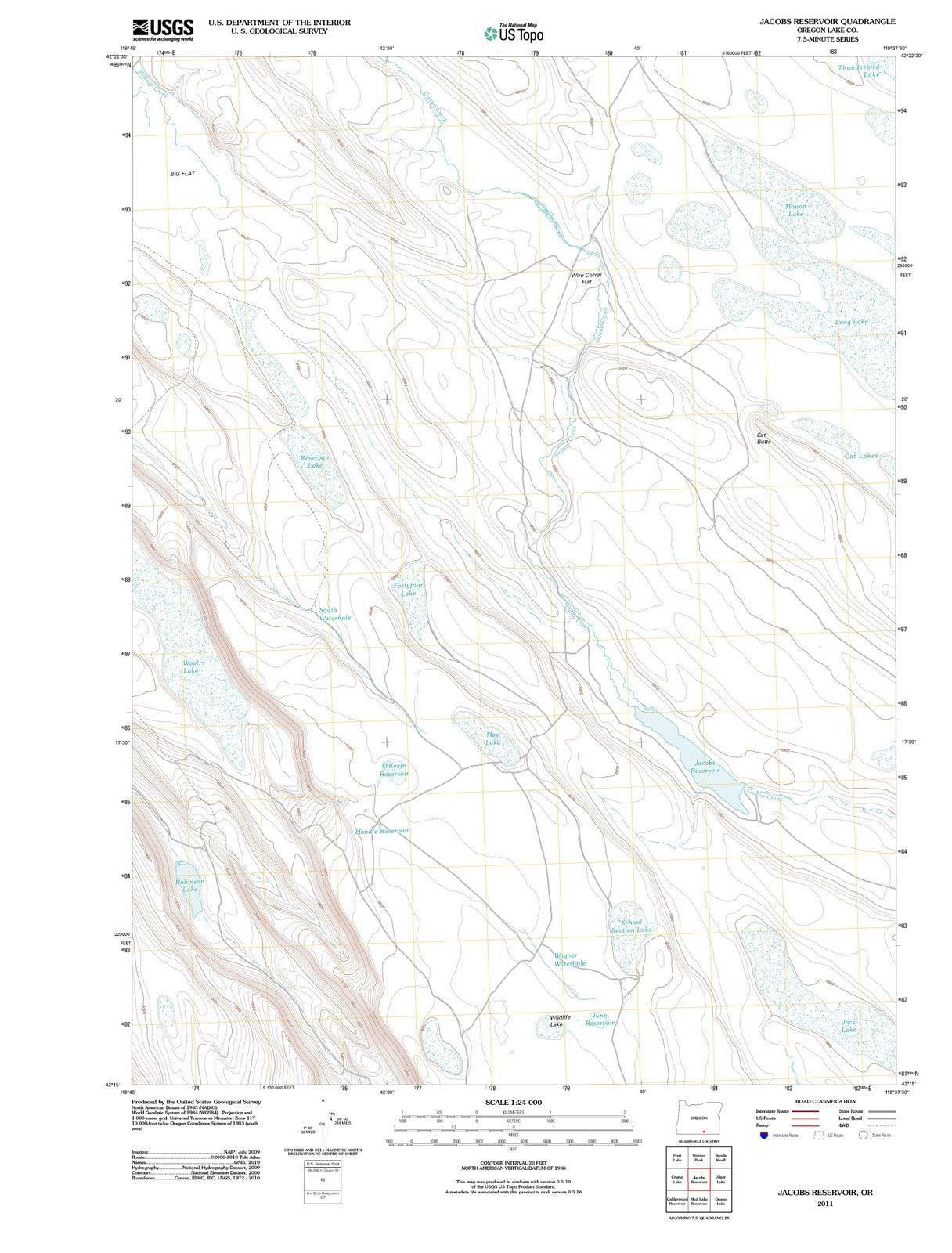 2011 Jacobs Reservoir, OR - Oregon - USGS Topographic Map