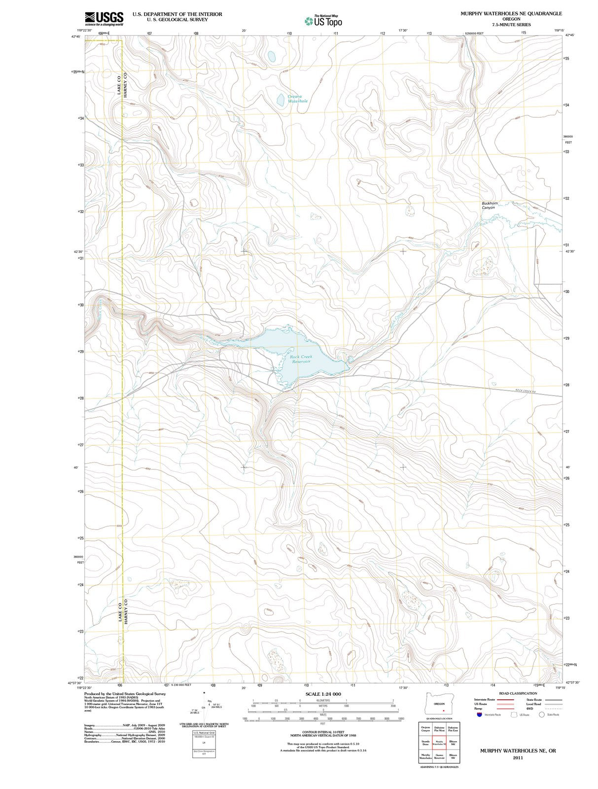2011 Murphy Waterholes, OR - Oregon - USGS Topographic Map