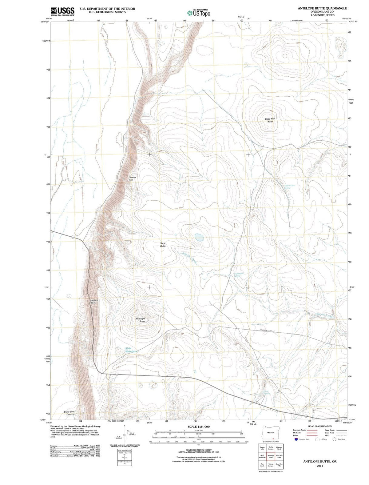 2011 Antelope Butte, OR - Oregon - USGS Topographic Map
