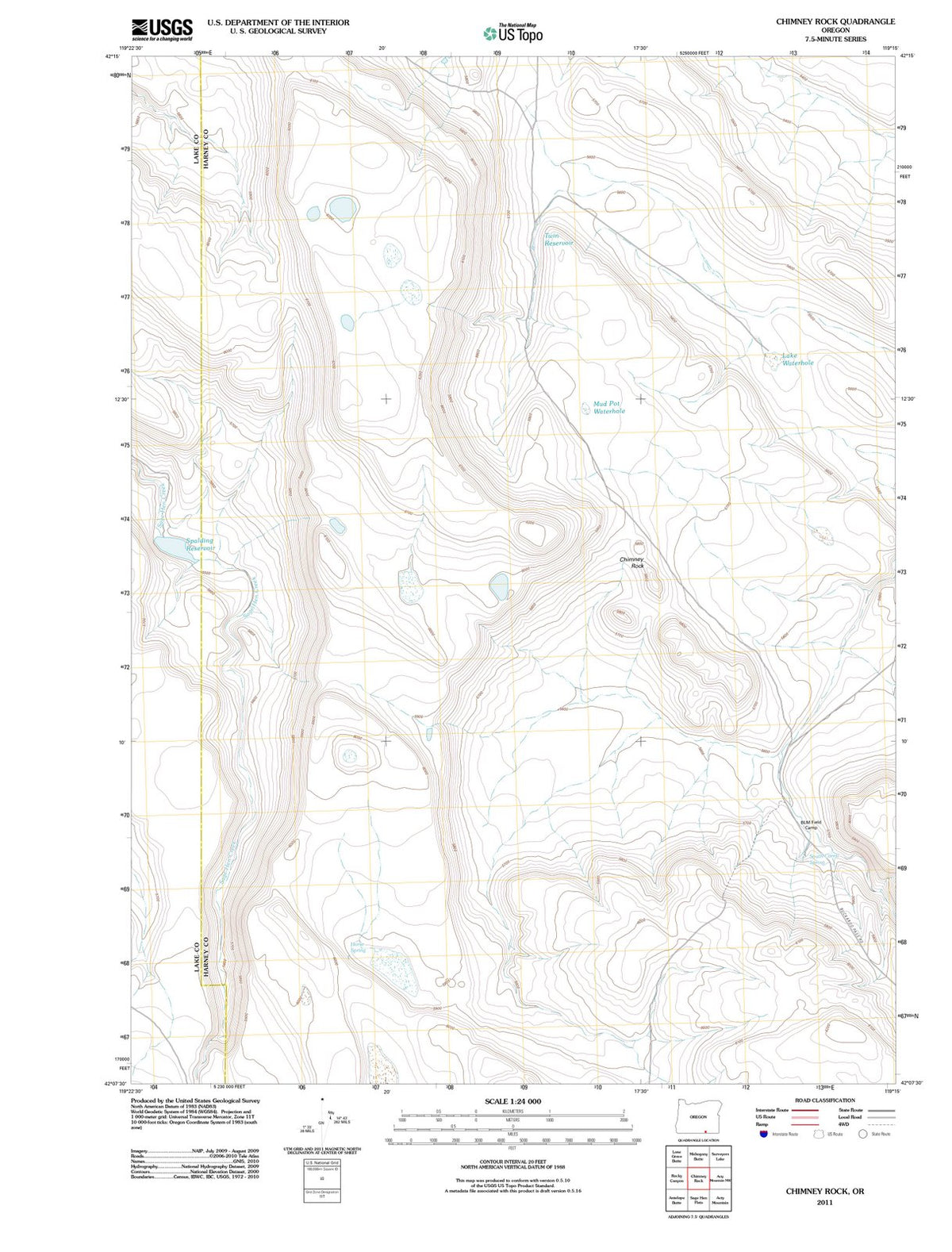 2011 Chimney Rock, OR - Oregon - USGS Topographic Map