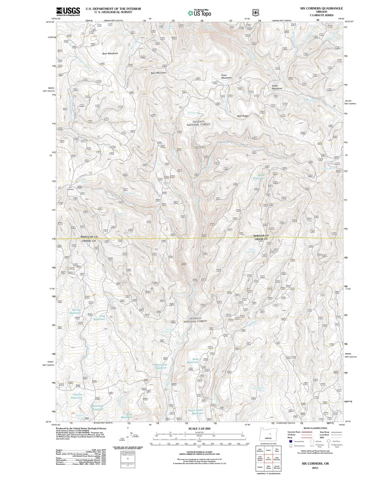 2011 Six Corners, OR - Oregon - USGS Topographic Map