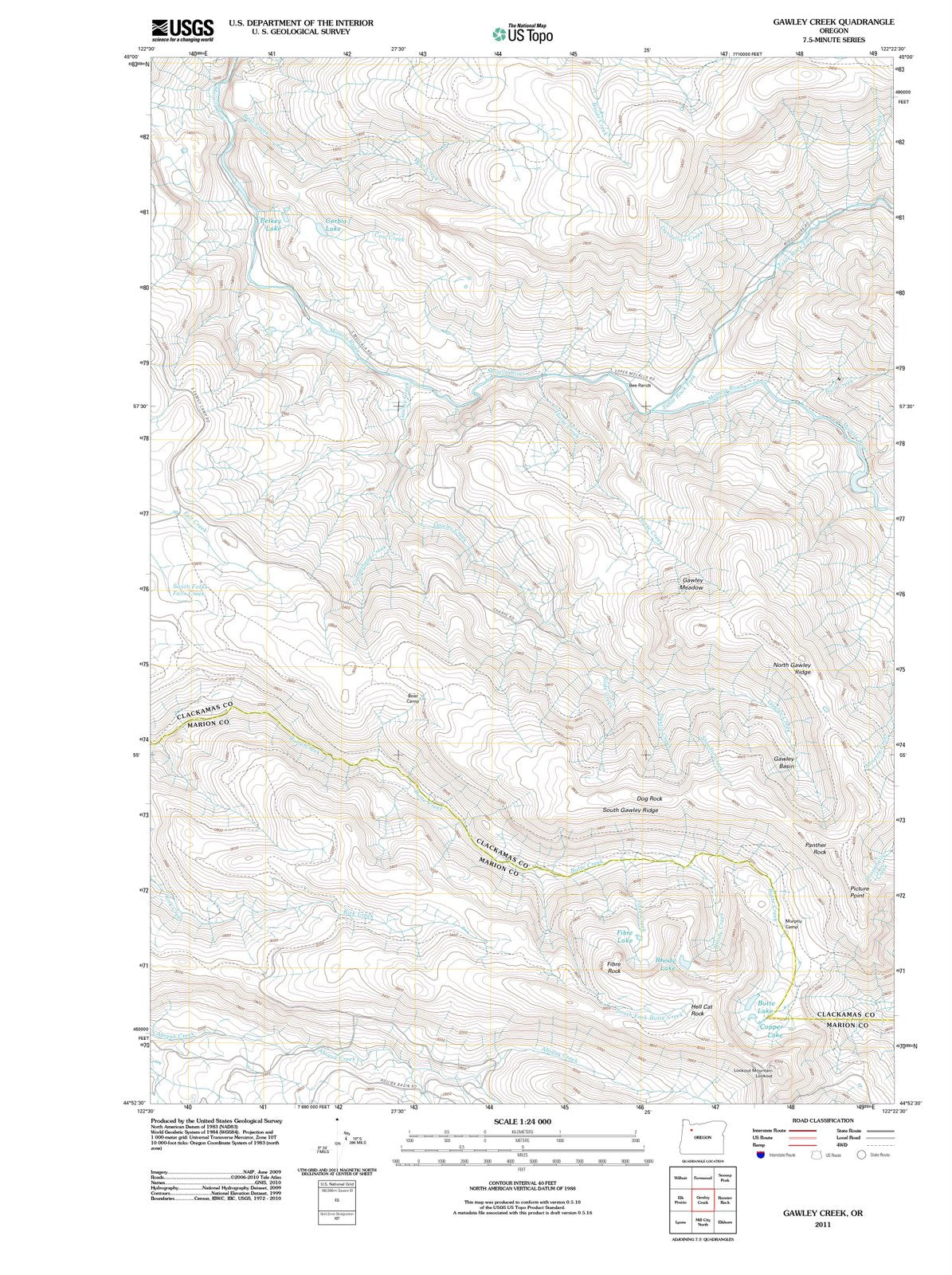 2011 Gawley Creek, OR - Oregon - USGS Topographic Map