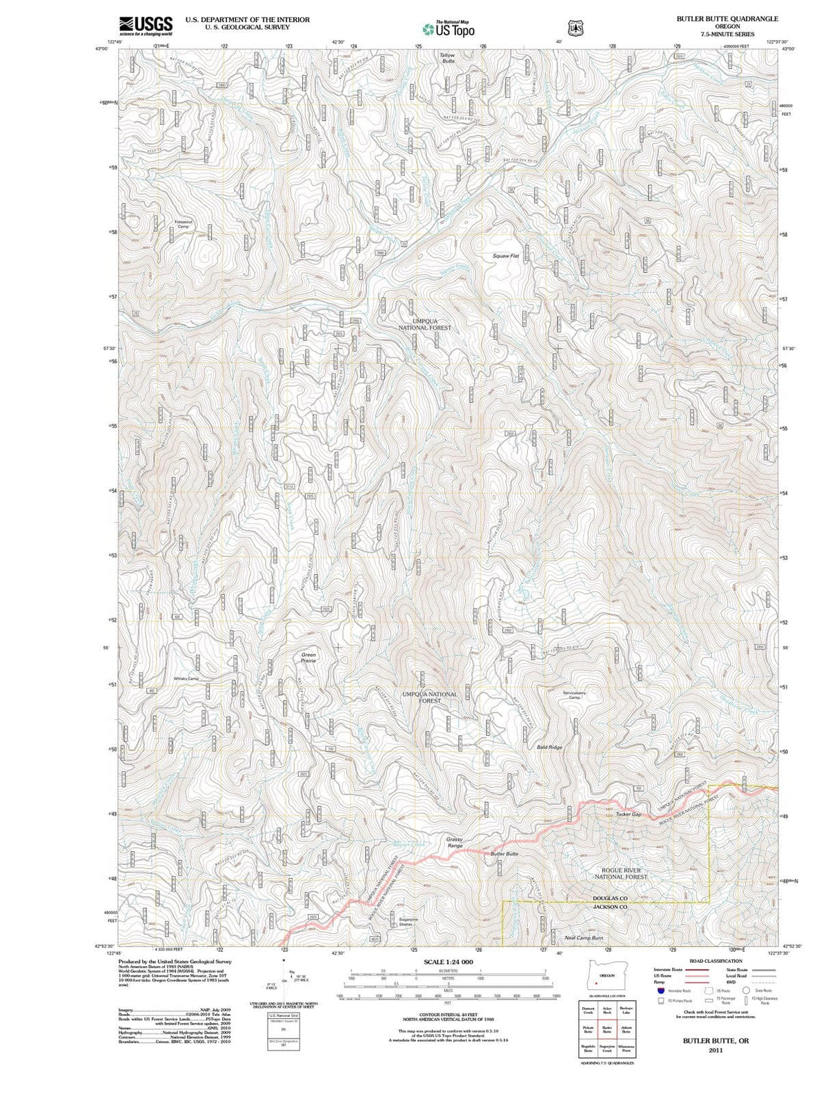 2011 Butler Butte, OR - Oregon - USGS Topographic Map