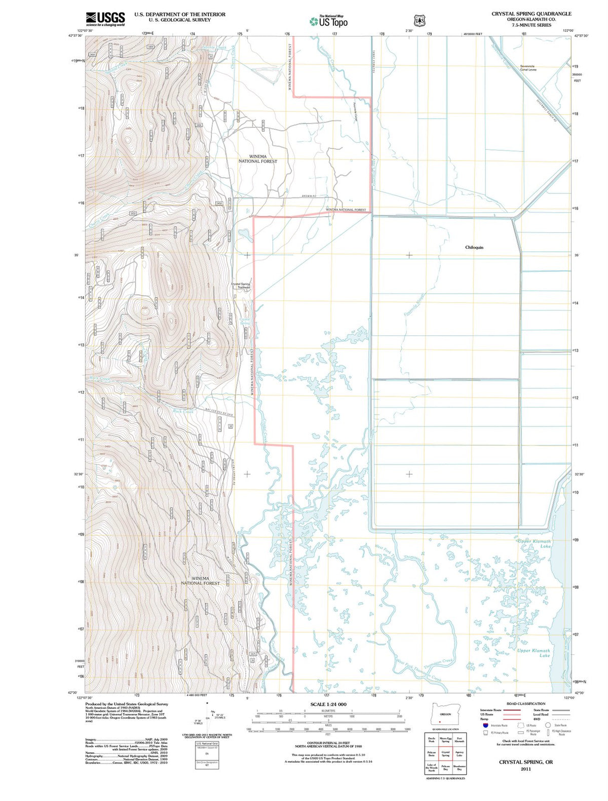 2011 Crystal Spring, OR - Oregon - USGS Topographic Map