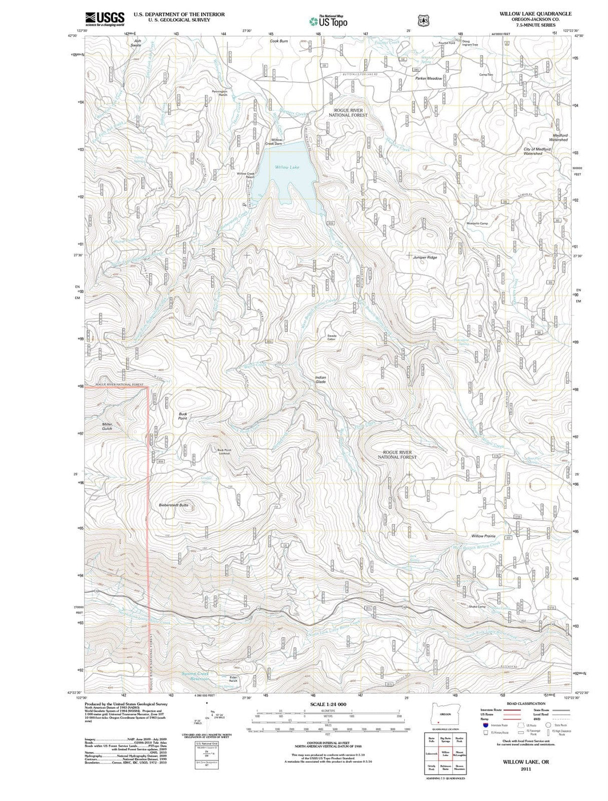 2011 Willow Lake, OR - Oregon - USGS Topographic Map